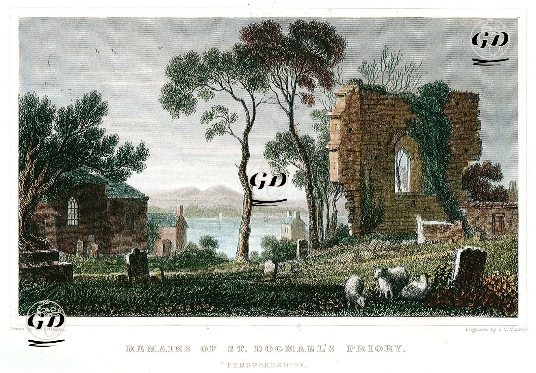 St.Dogmael Kilisesi Harabereleri, Pembrokeshire - Henry Gastineau (1791-1876) - 1830