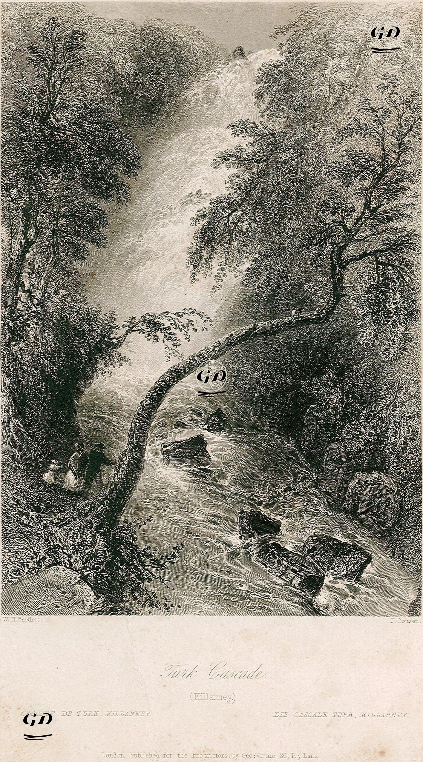 Torc Şelalesi, Killarney - William Henry Bartlett (1809-1854) - 1842