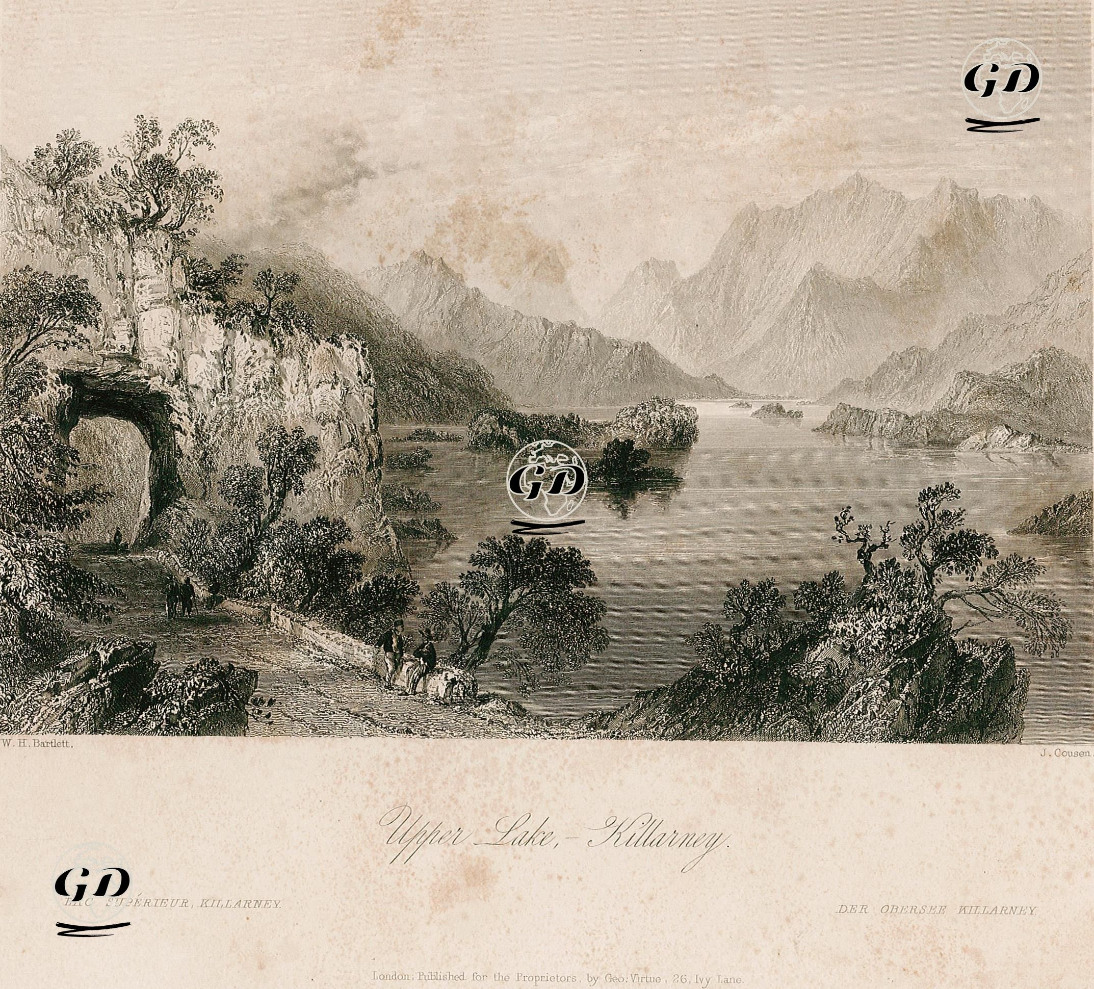 Yukarı Göl, Killarney - William Henry Bartlett (1809-1854) - 1842