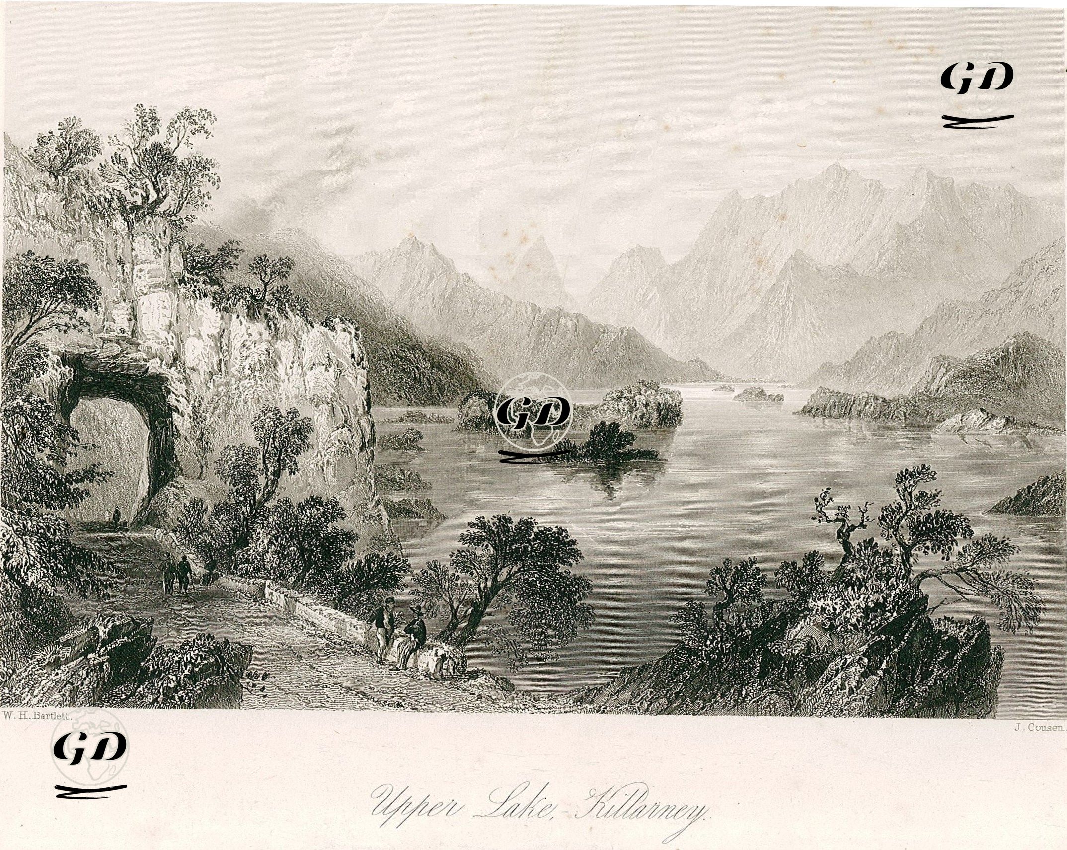 Yukarı Göl, Killarney - William Henry Bartlett (1809-1854) - 1842