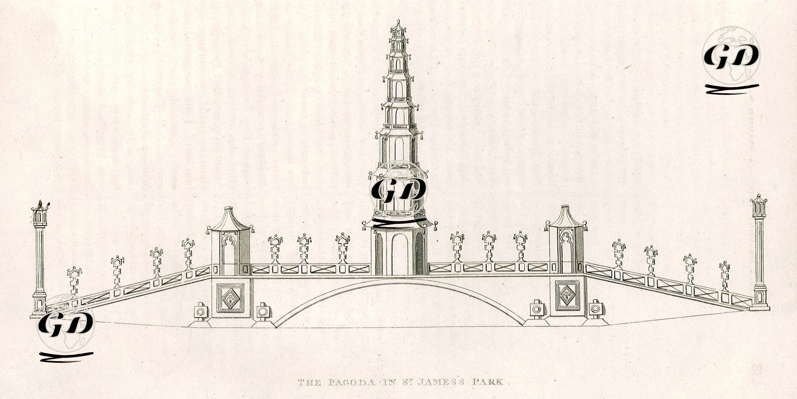 St.James's Park'da Bulunan Pagoda -  - 1820's