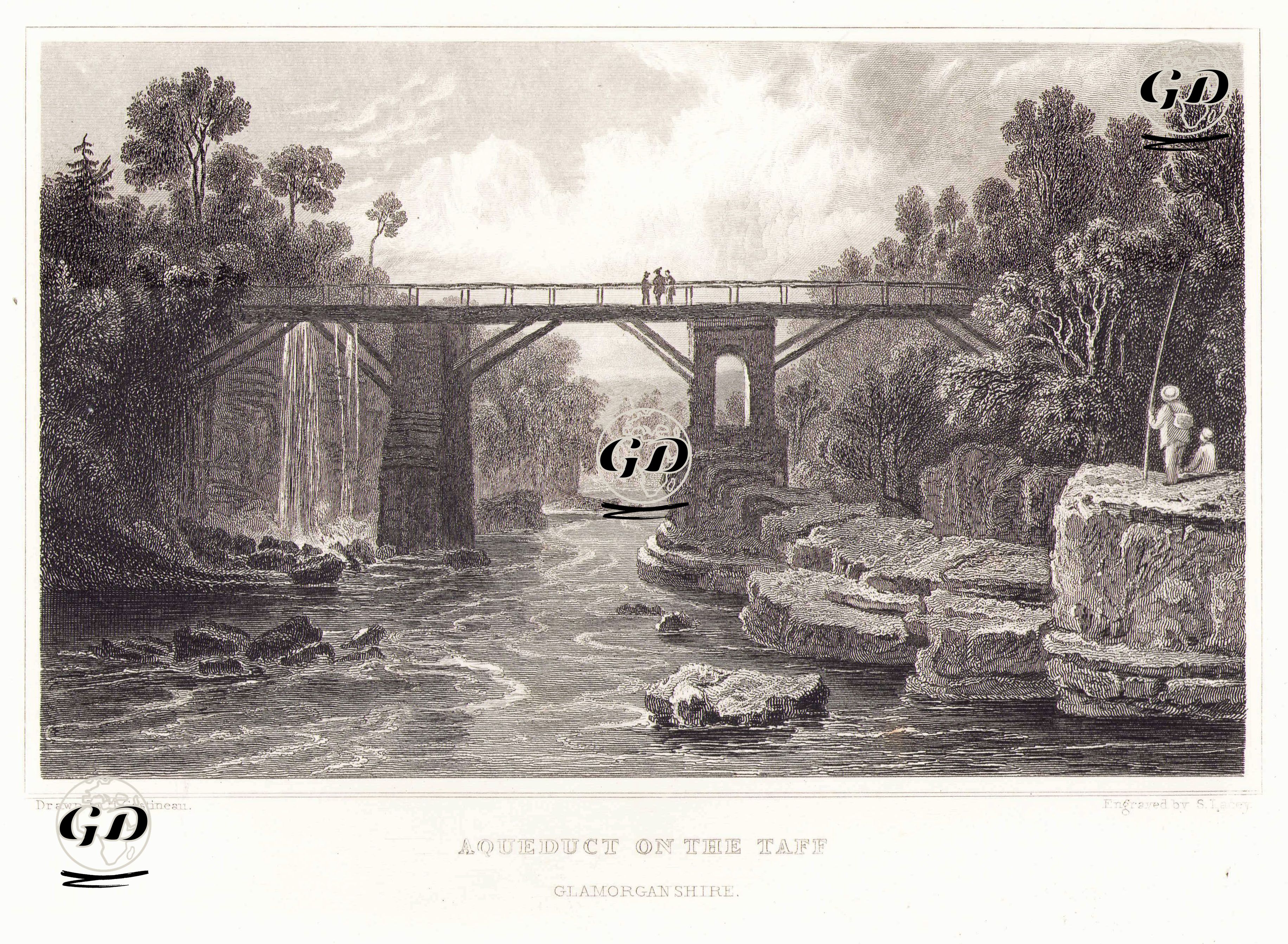 Taff Nehri Üzerindeki Kemer, Glamorganshire - Henry Gastineau (1791-1876) - 1831
