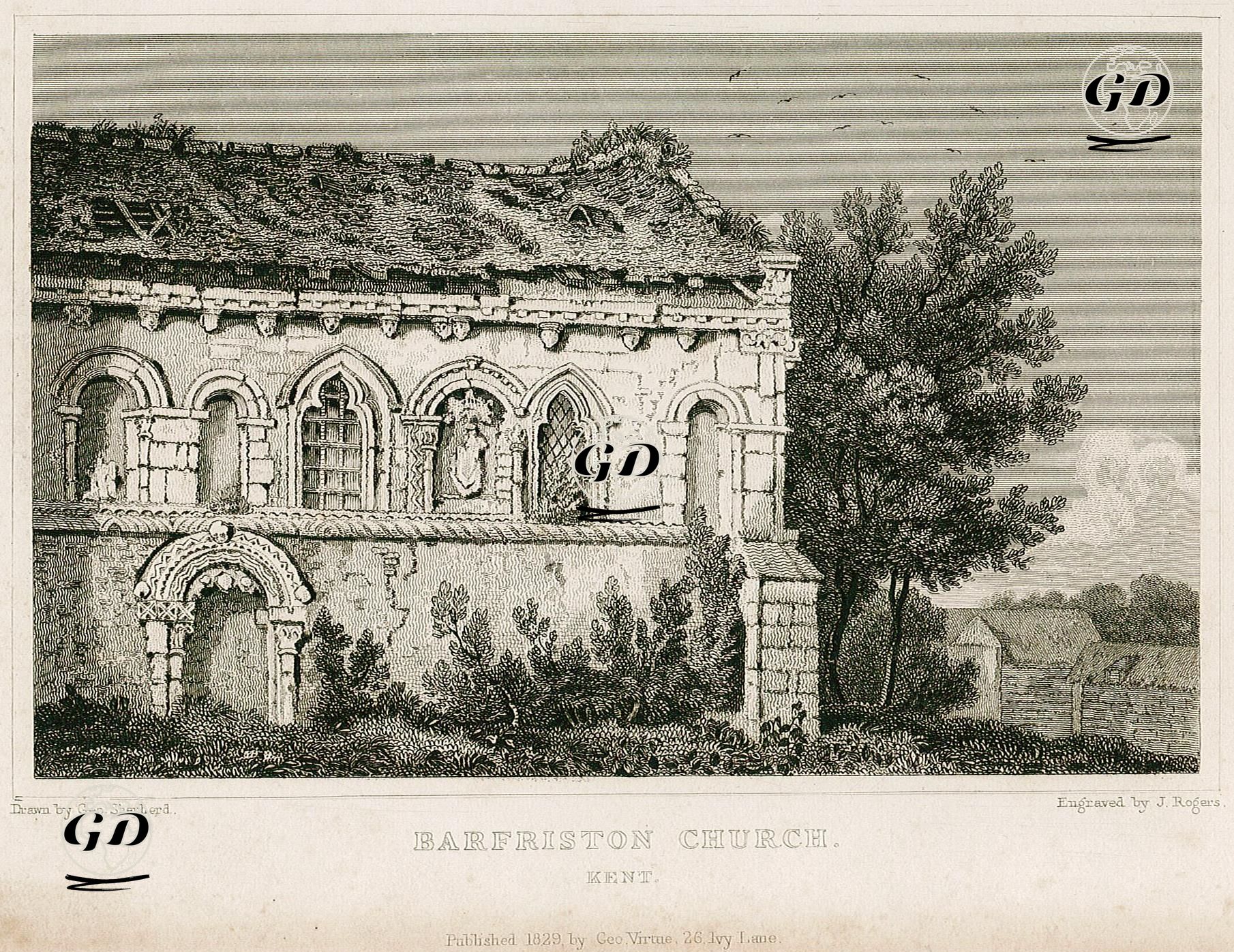 Barfriston Church, Kent - George Sidney Shepherd (1784-1862) - 1829