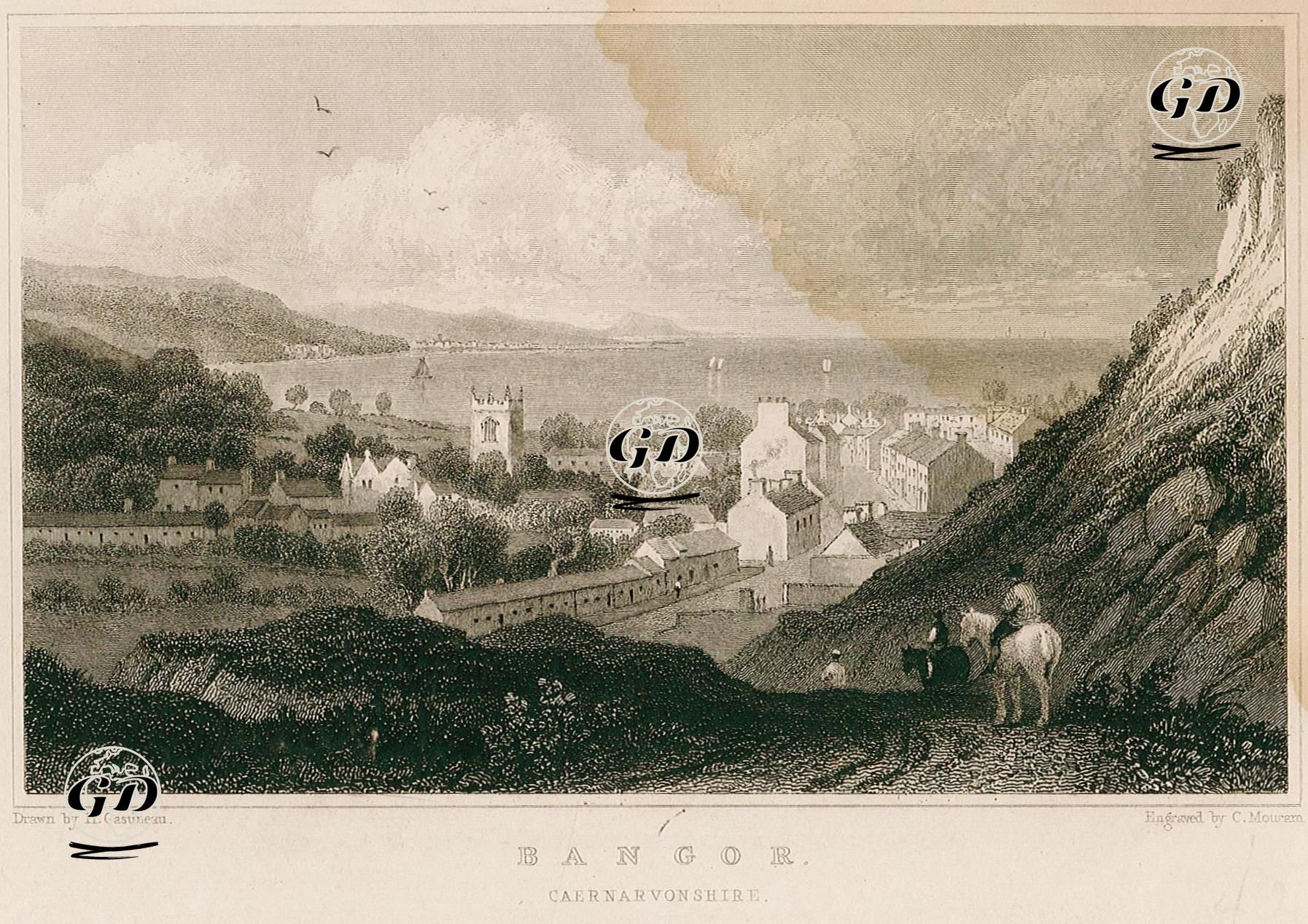 Bangor, Caernarvonshire - Henry Gastineau (1791-1876) - 1835