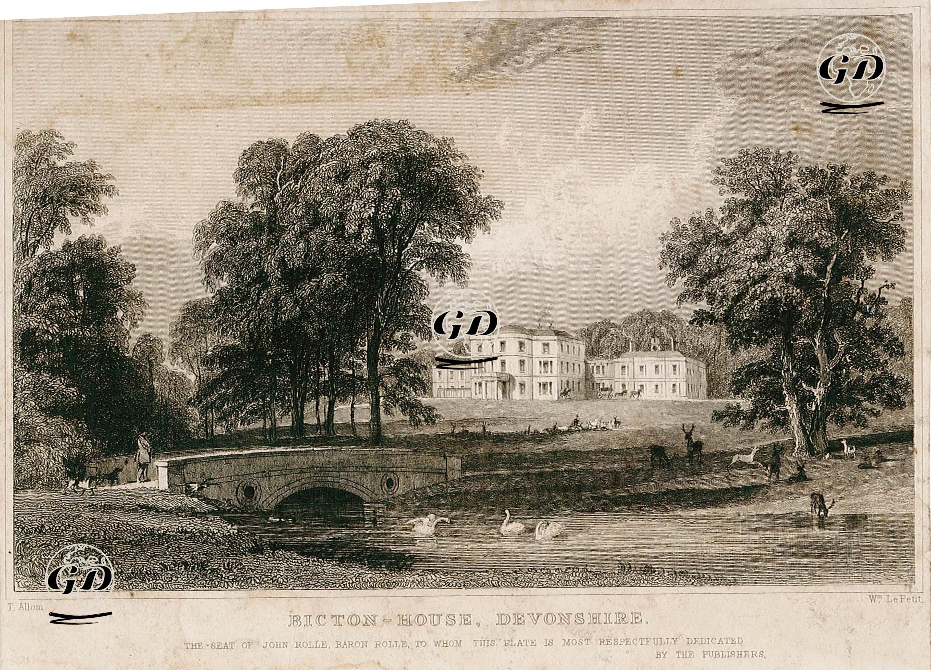 John Rolle'nin Evi Bicton Malikhanesi, Devonshire - Thomas Allom (1804-1872) - 1831