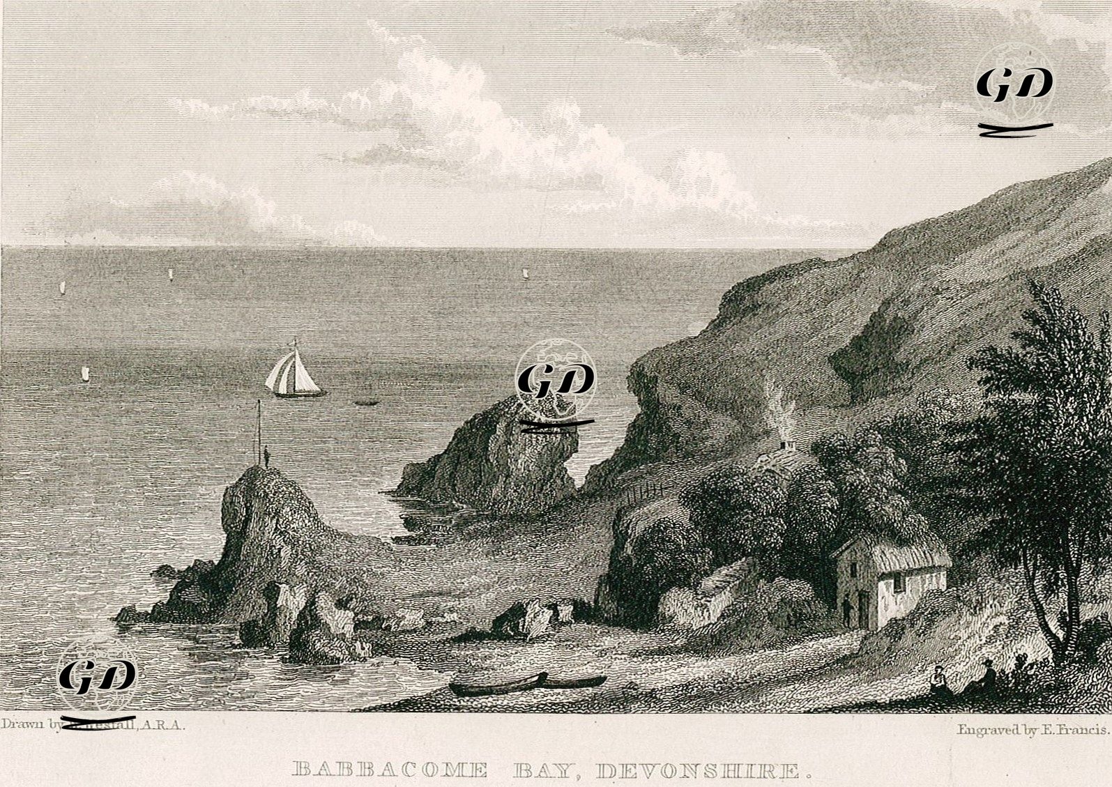 Babbacome Körfezi, Devonshire - William Westall (1781-1850) - 1830