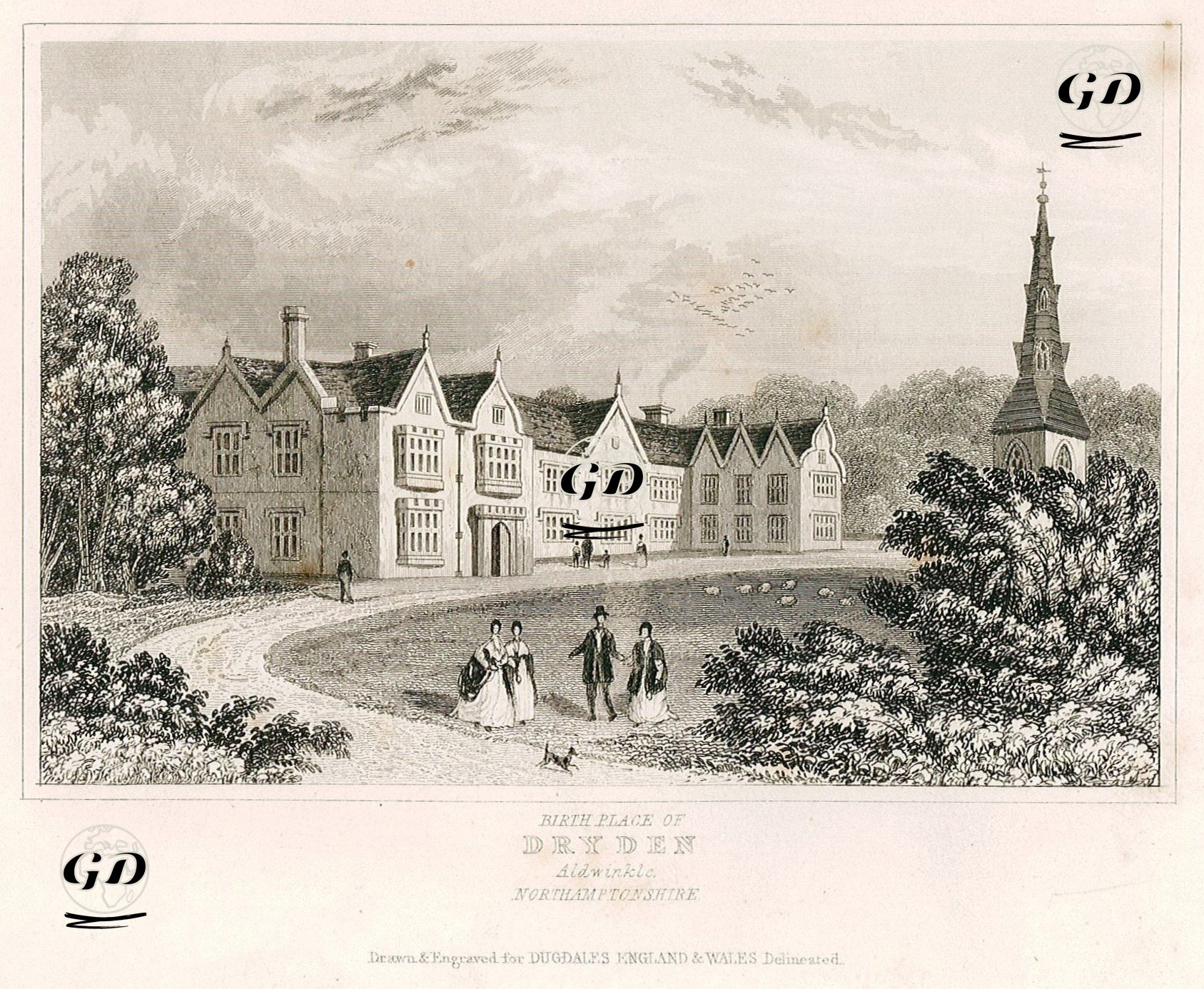 Birth Place Of Dryden, Aldwinkle, Northamptonshire -  - 1845