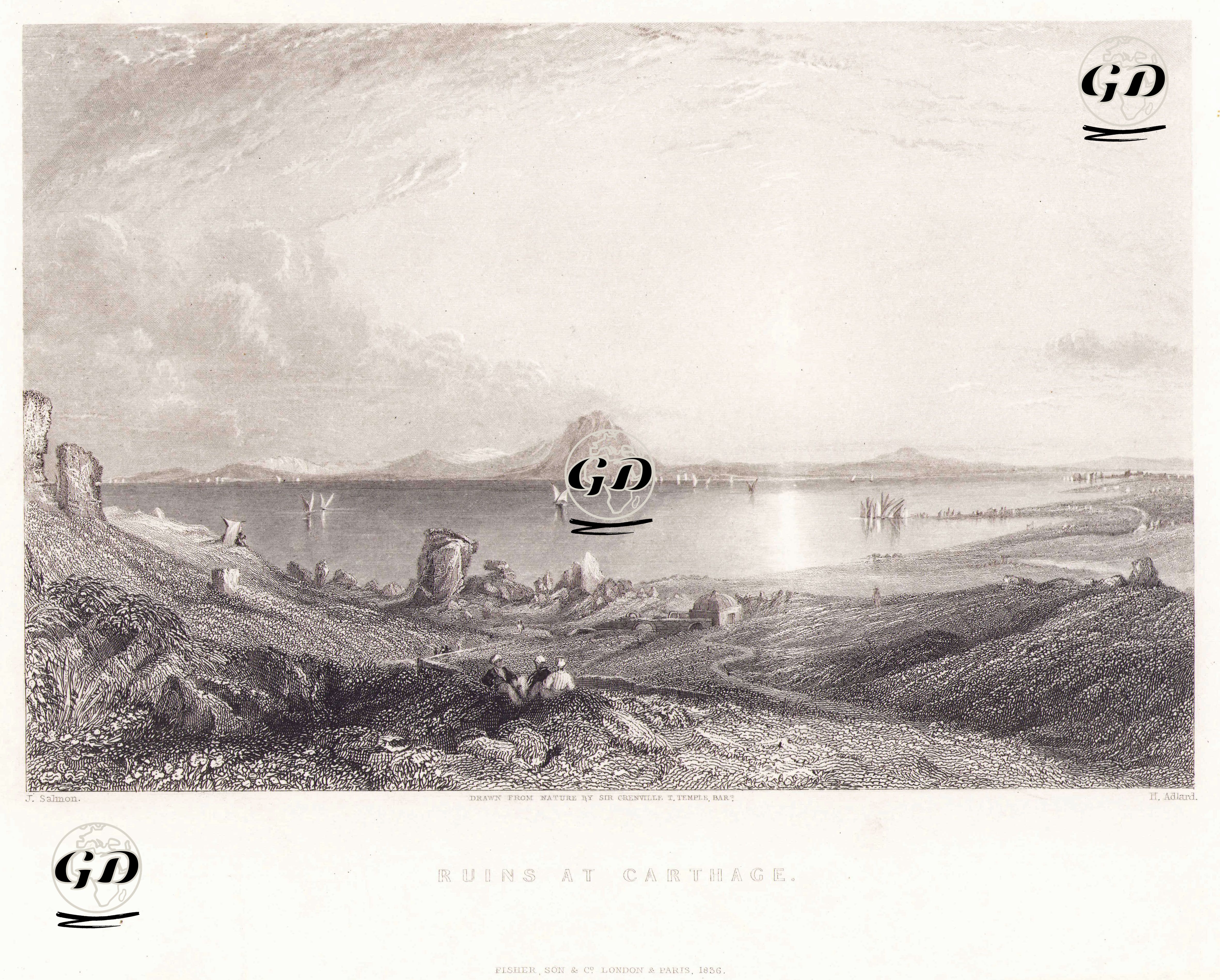Kartaca'da Harabeler - John Francis Salmon (1808-1886) - 1836