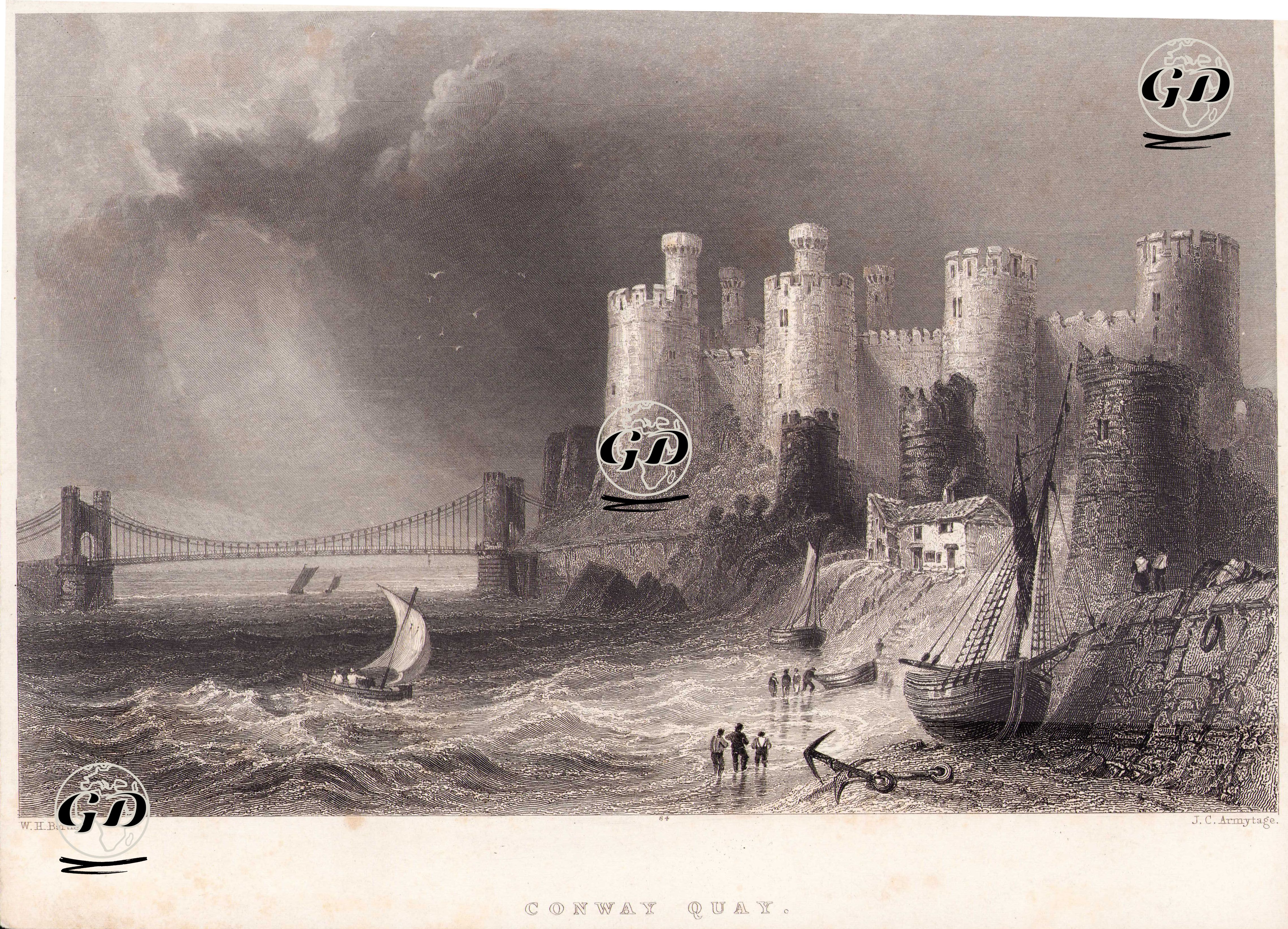 Conway Quay - William Henry Bartlett (1809-1854) - 1842