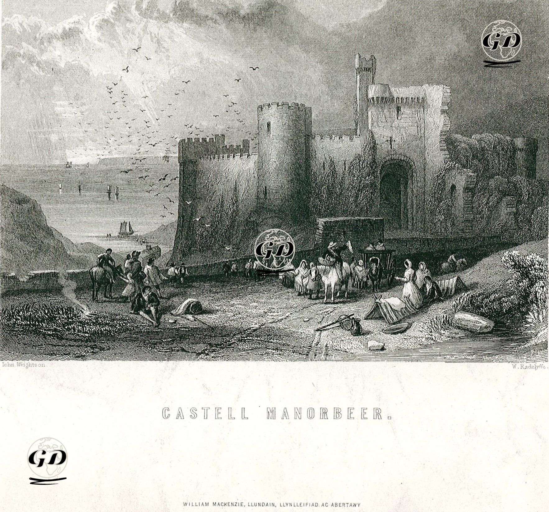 Manorbier Kalesi - John Wrightson - 1850's-1870's