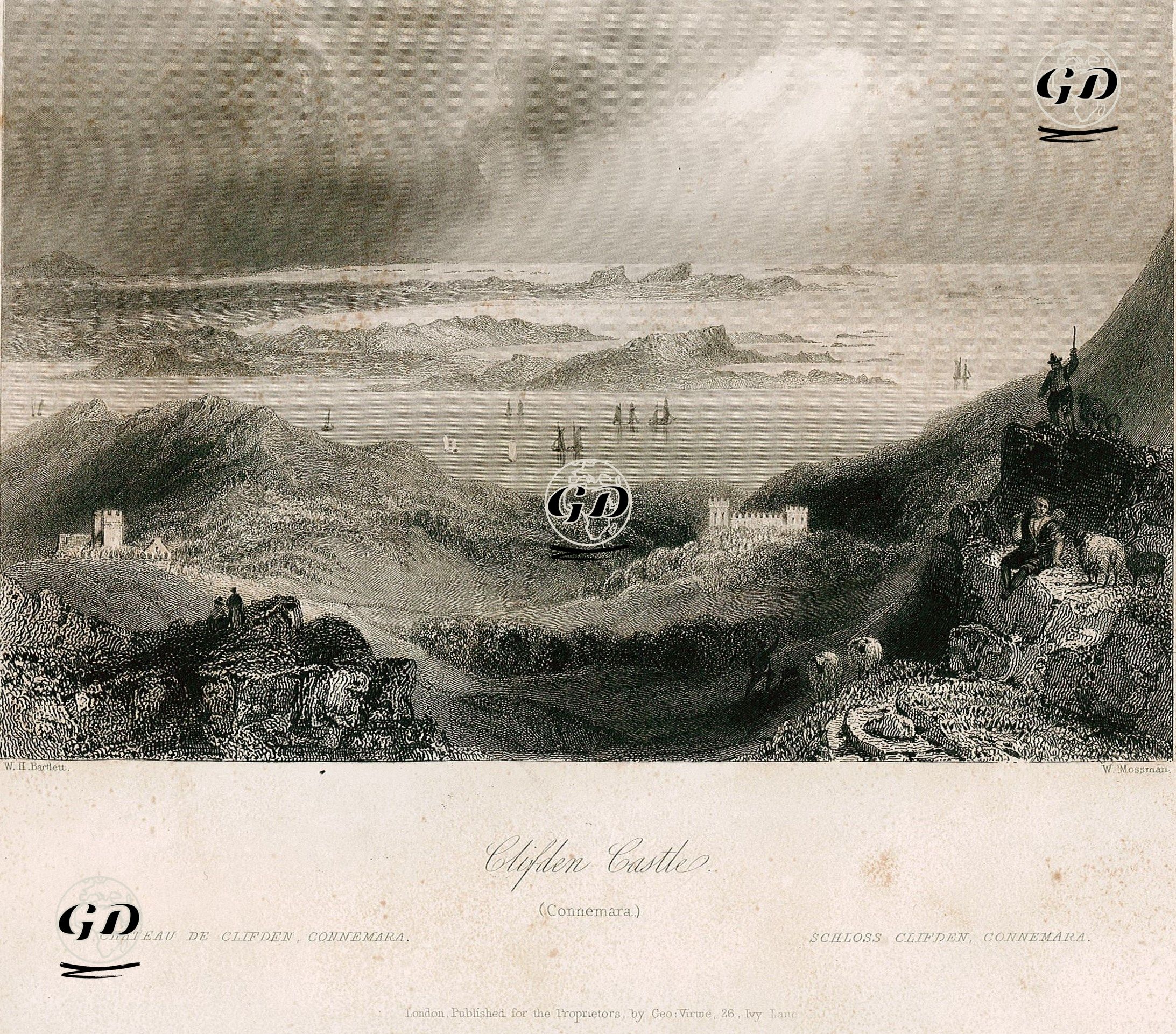 Clifden Kalesi, Connemara - William Henry Bartlett (1809-1854) - 1842