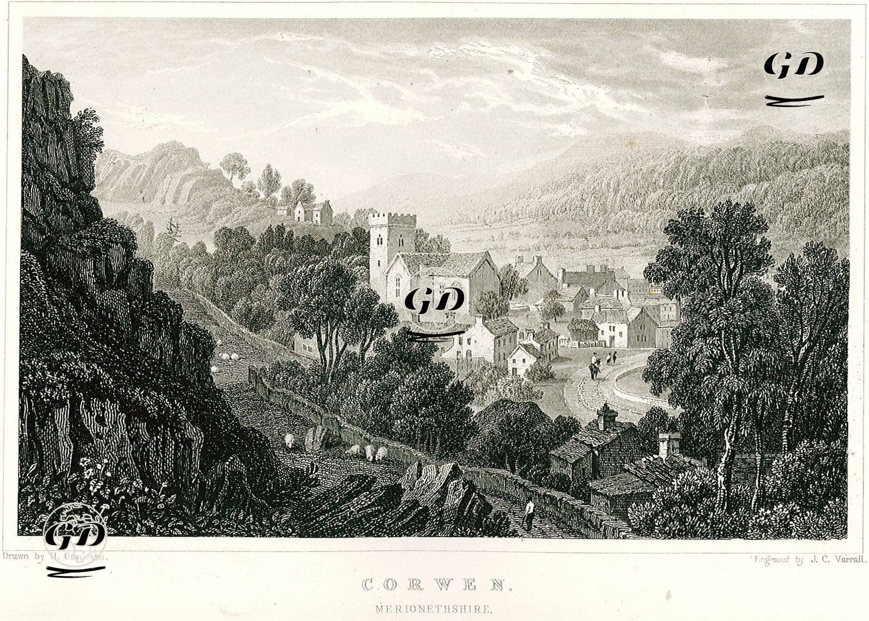 Corwen, Merionethshire - Henry Gastineau (1791-1876) - 1831