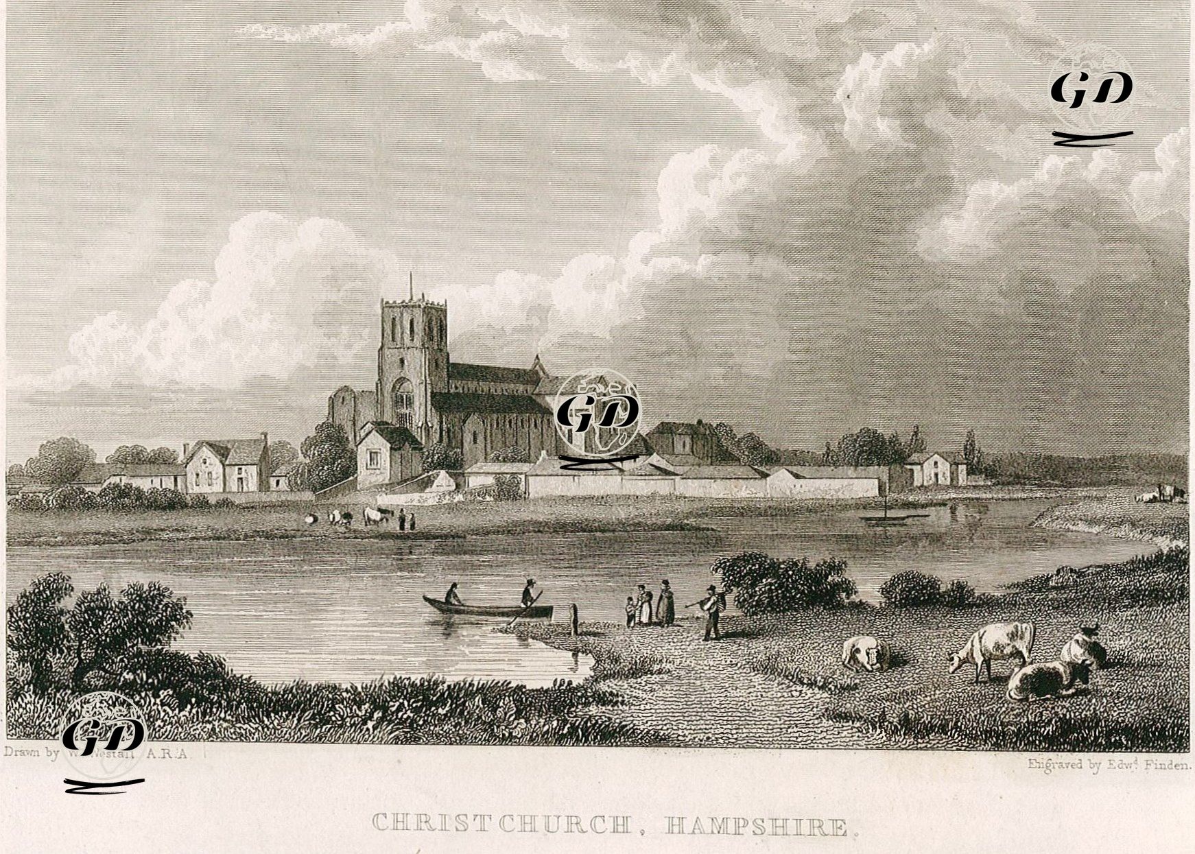 Christchurch, Hampshire - William Westall (1781-1850) - 1830