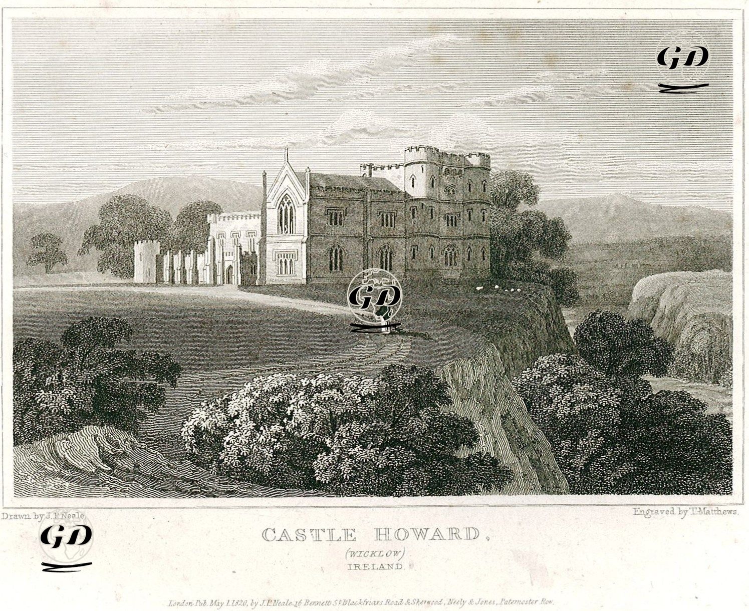 Howard Kalesi, Wicklow, ireland - John Preston Neale (1780-1847) - 1820