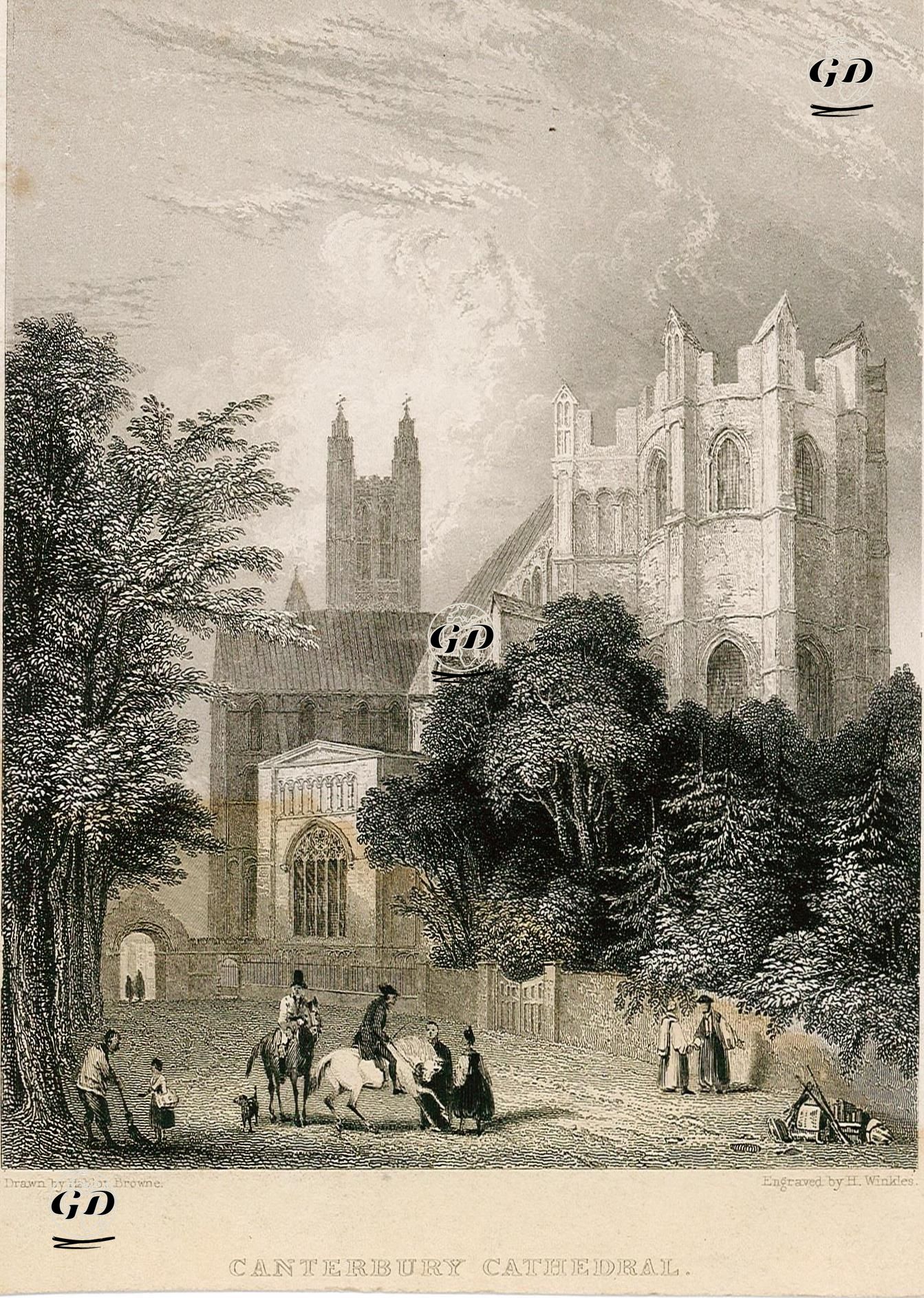 Canterbury Katedrali - Hablot Knight Browne (1815-1882) - 1835