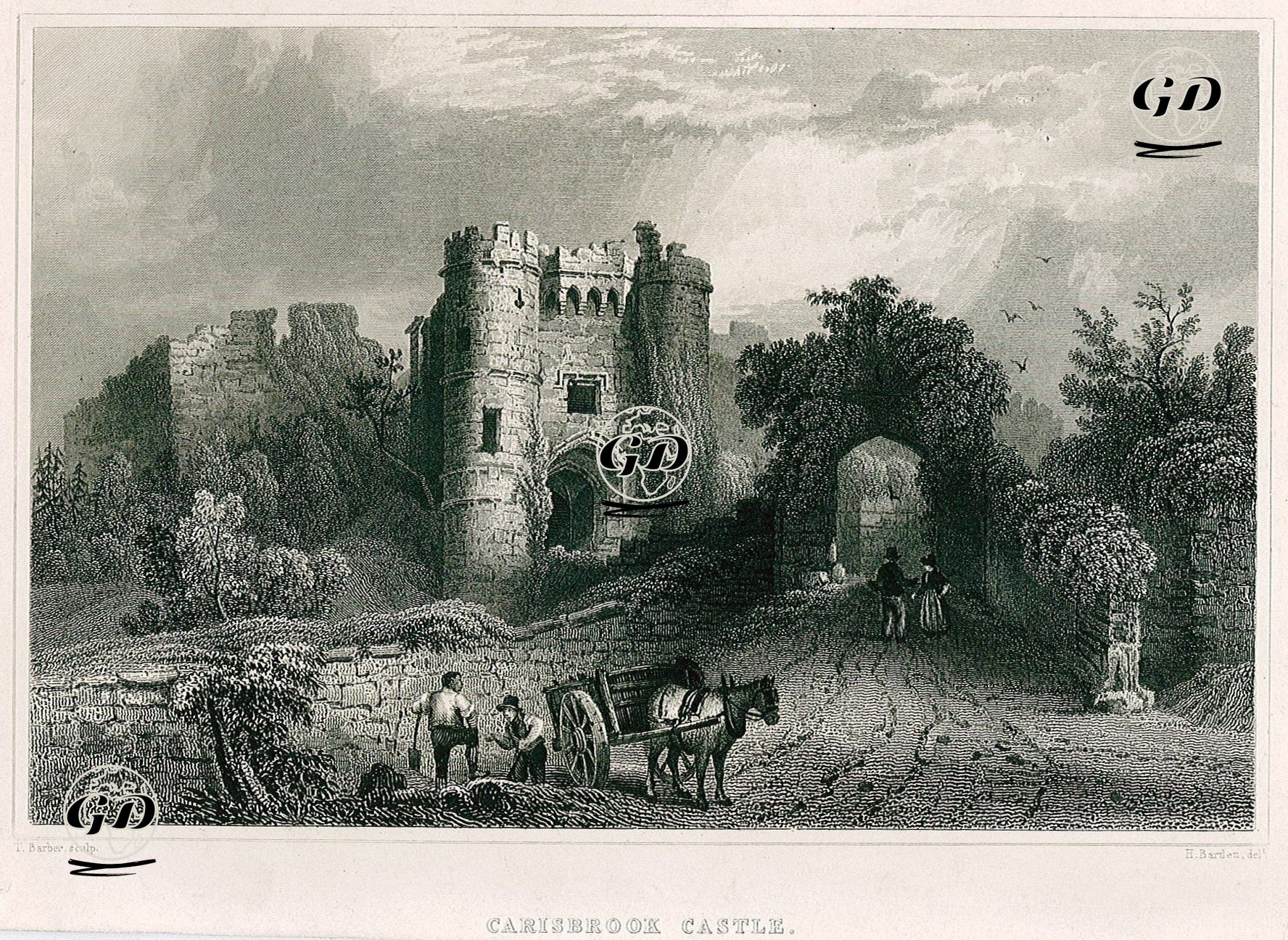 Carisbrooke Kalesi - William Henry Bartlett (1809-1854) - 1840's