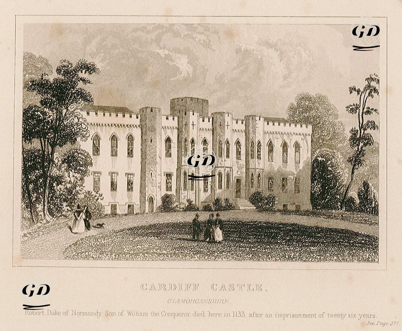 Cardiff Kalesi, Glamorganshire -  - 1845