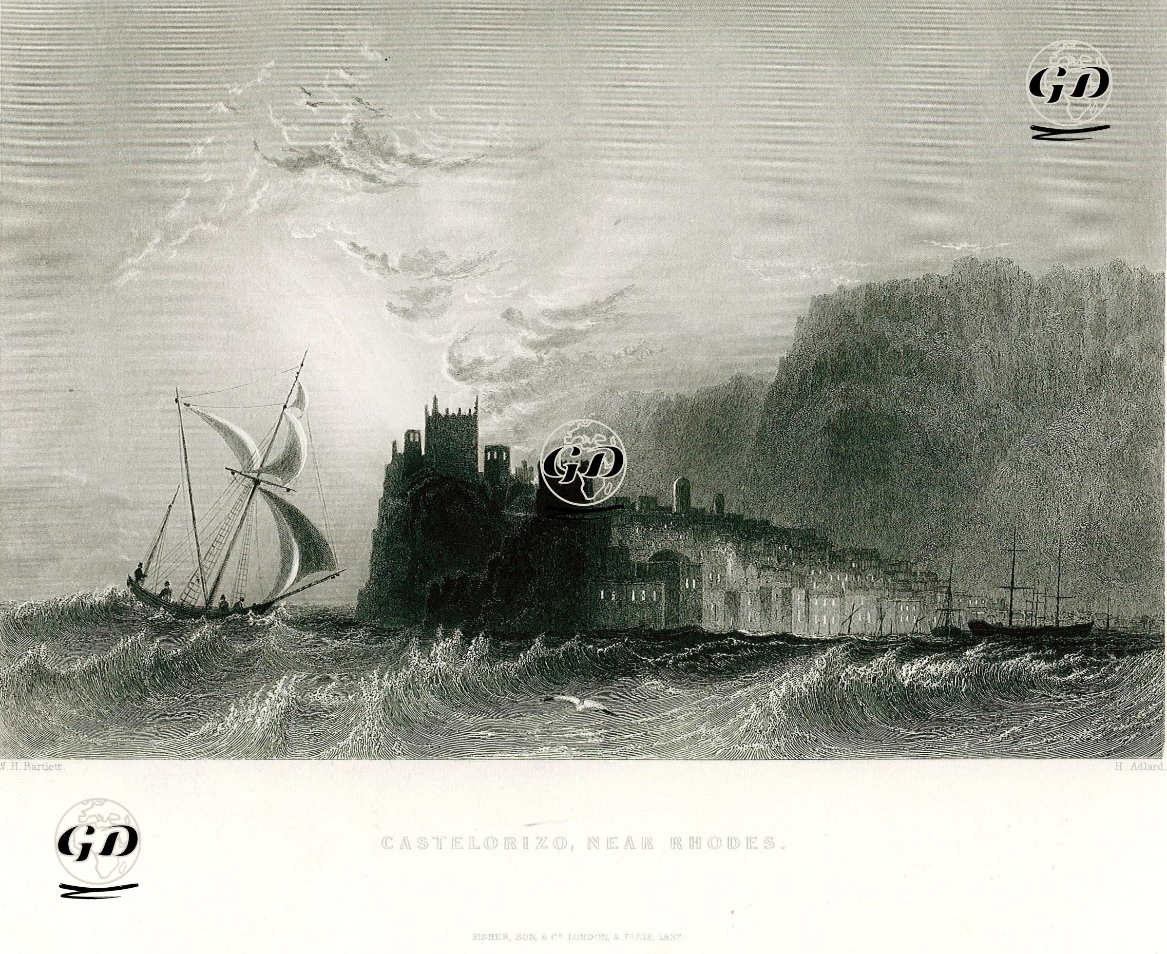 Meis(Kızılhisar) Adası - William Henry Bartlett (1809-1854) - 1837