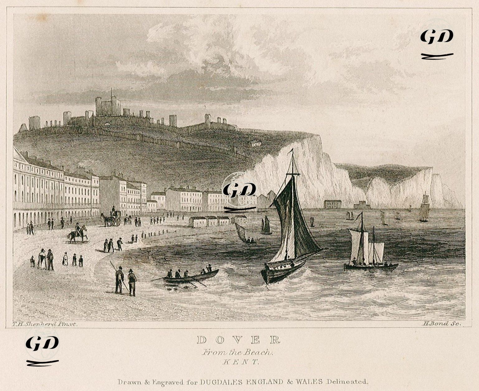 Sahilden Dover, Kent - Thomas Hosmer Shepherd (1792-1864) - 1845