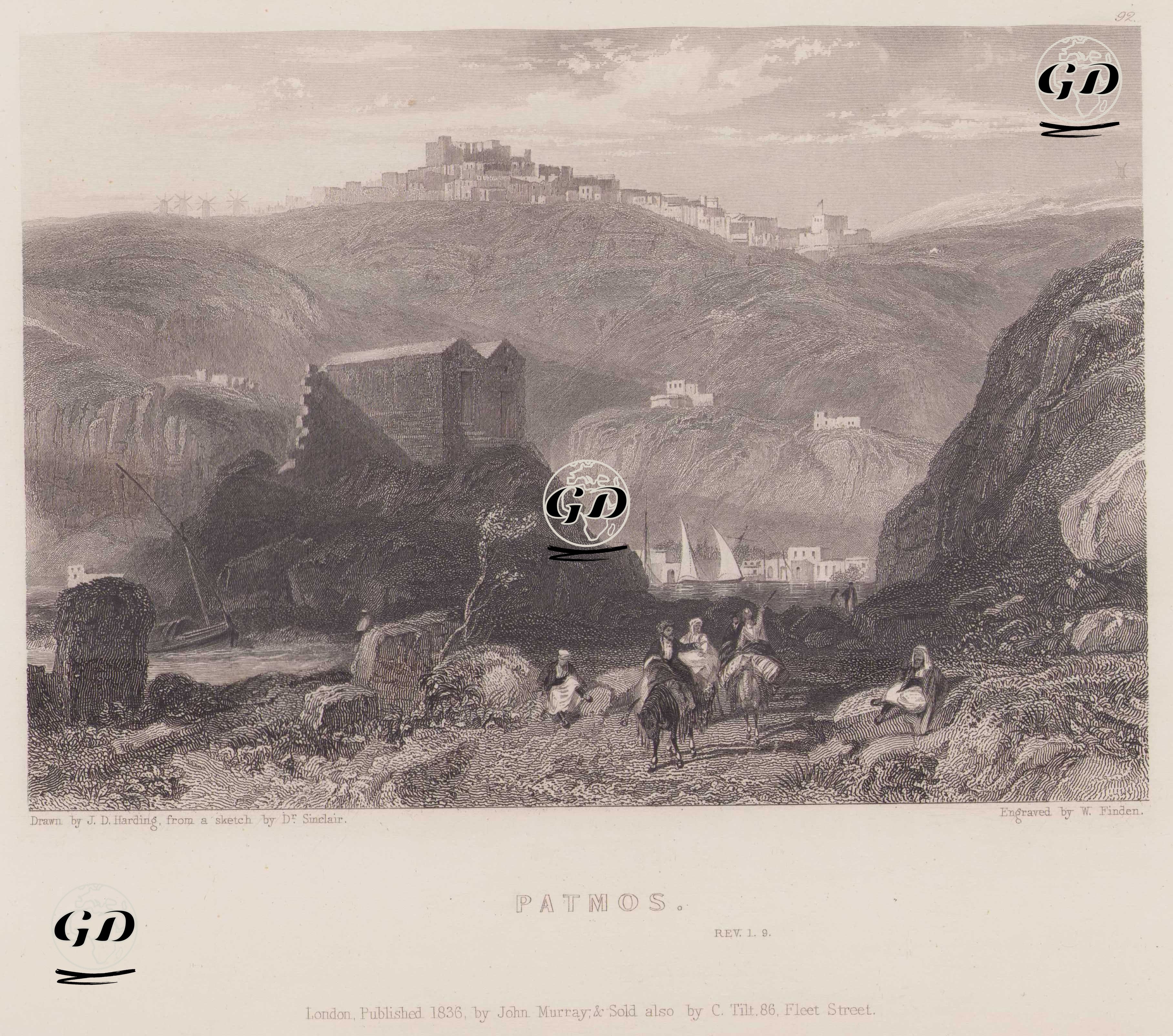 Patmos (Batnaz) - James Duffield Harding (1798-1863) - 1836