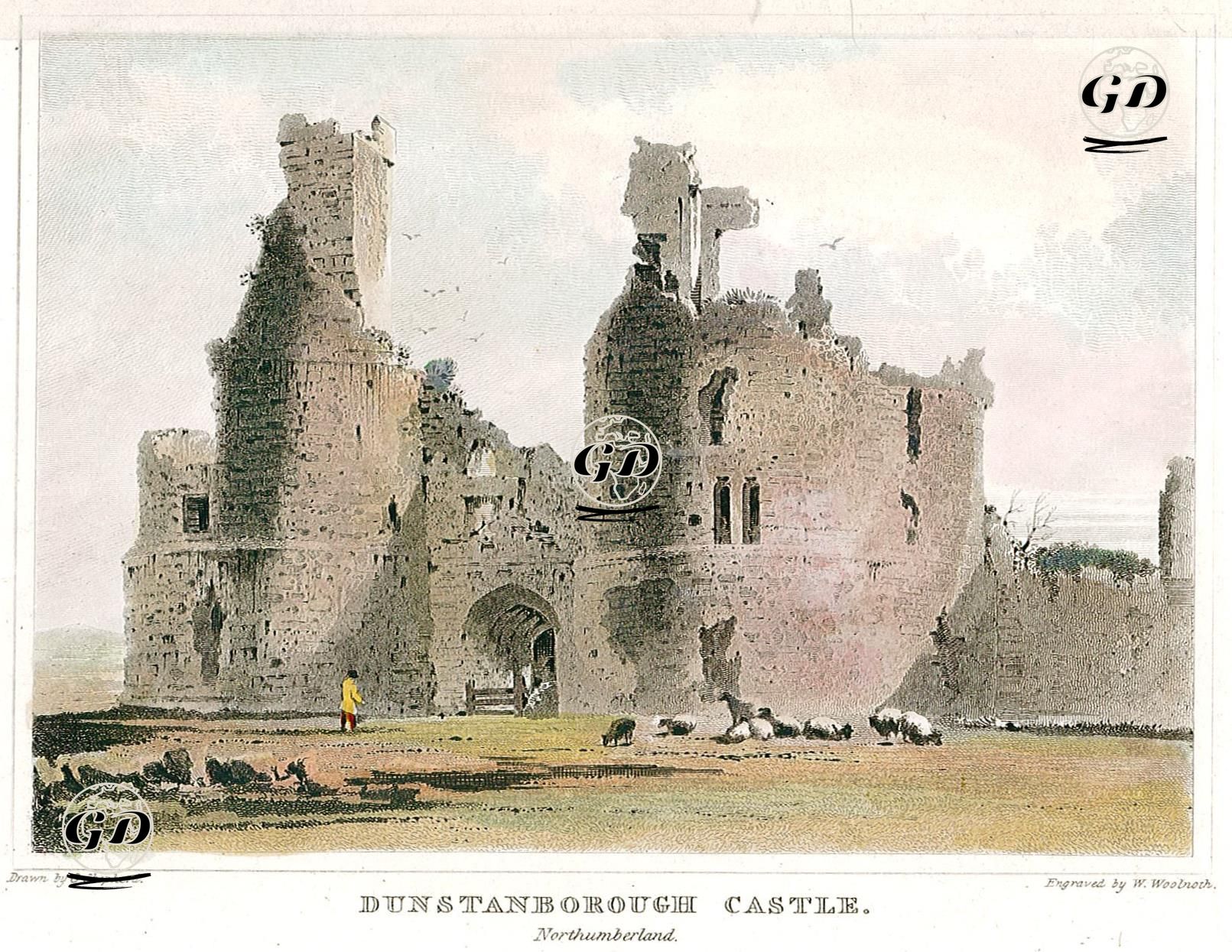 Dunstanburgh Kalesi, Northumberland - George Sidney Shepherd (1784-1862) - 1830's