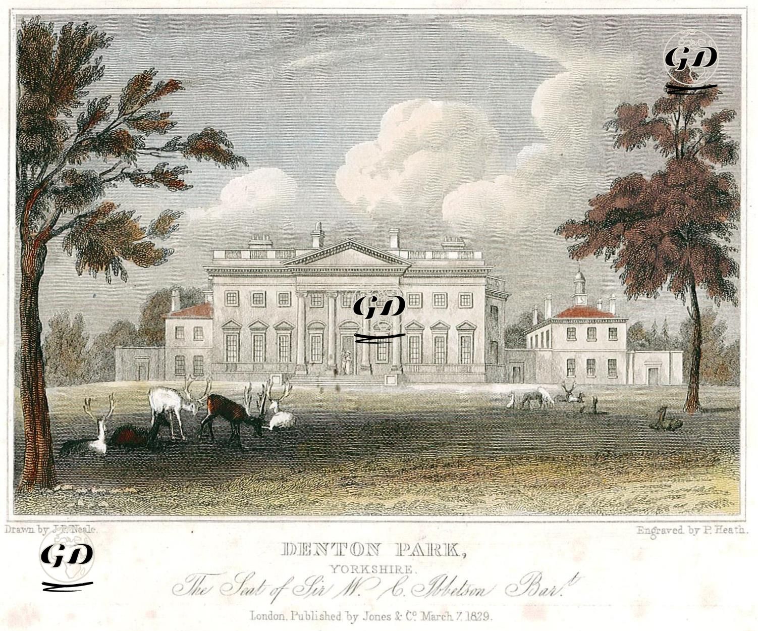 W.C.İbbetson'un Evi Denton Park Malikhanesi, Yorkshire - John Preston Neale (1780-1847) - 1829
