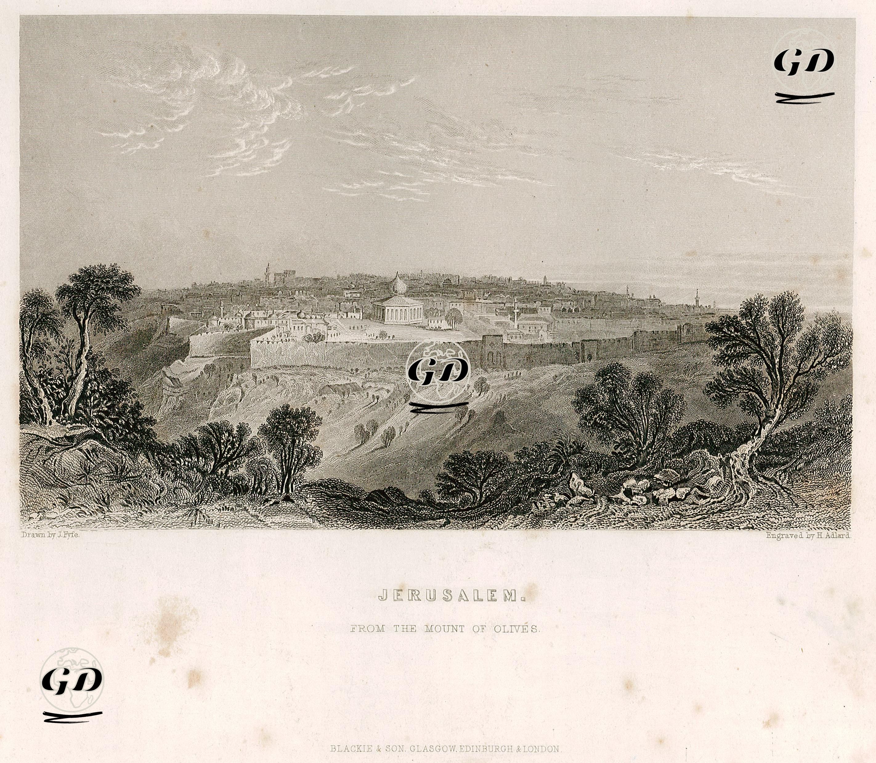 Zeytin Dağından Kudüs - J.Fyfe - 1864