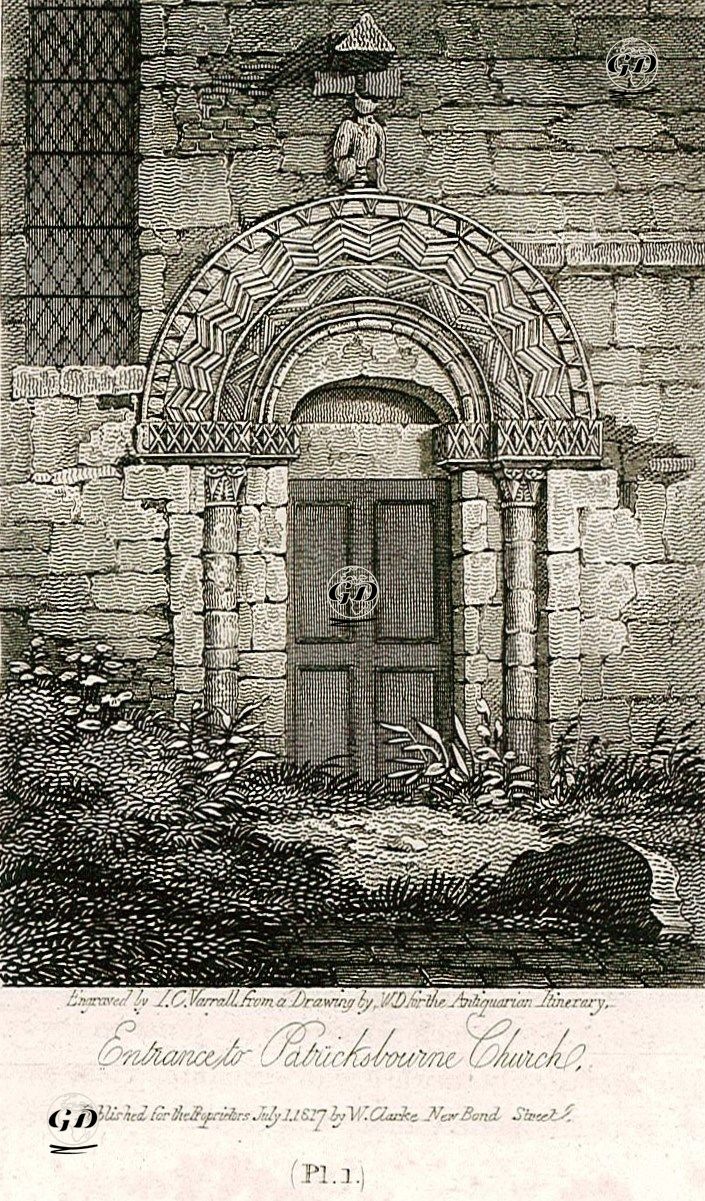 Patrixbourne Kilisesinin Girişi, Pl.1 - William Deeble (Active 1813-1849) - 1817