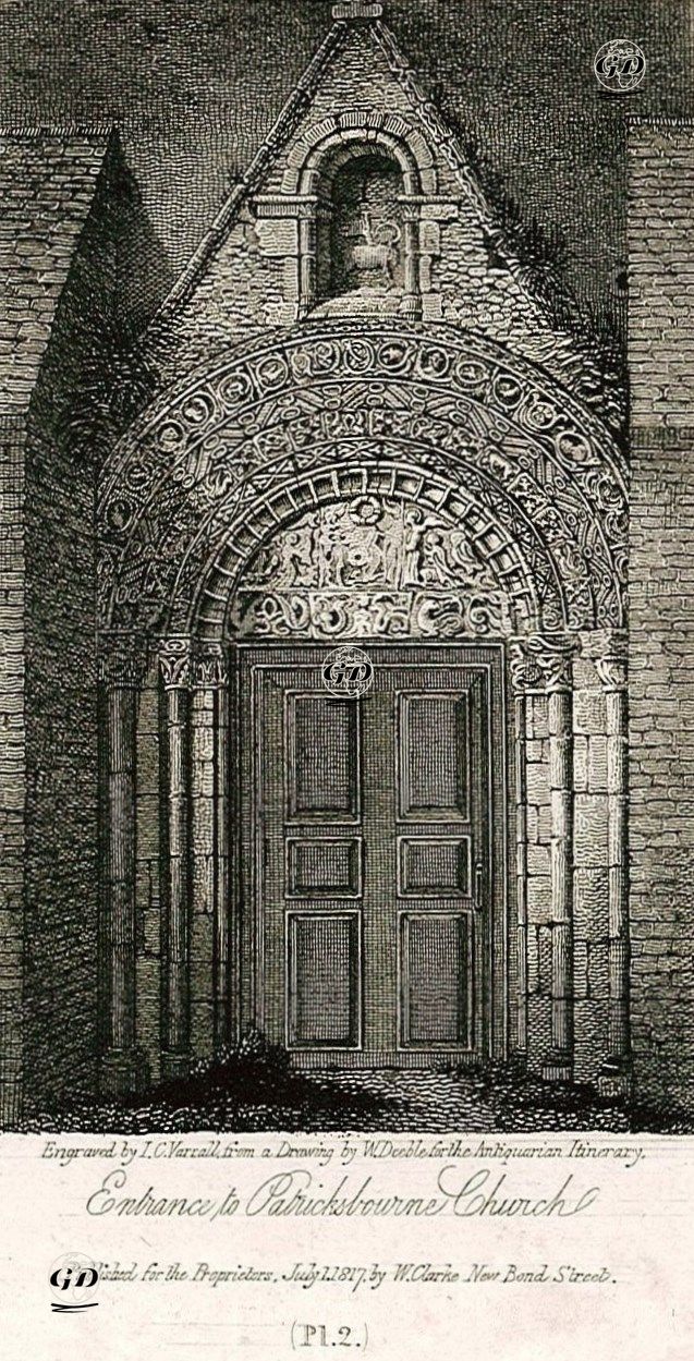 Patrixbourne Kilisesinin Girişi, Pl.2 - William Deeble (Active 1813-1849) - 1817