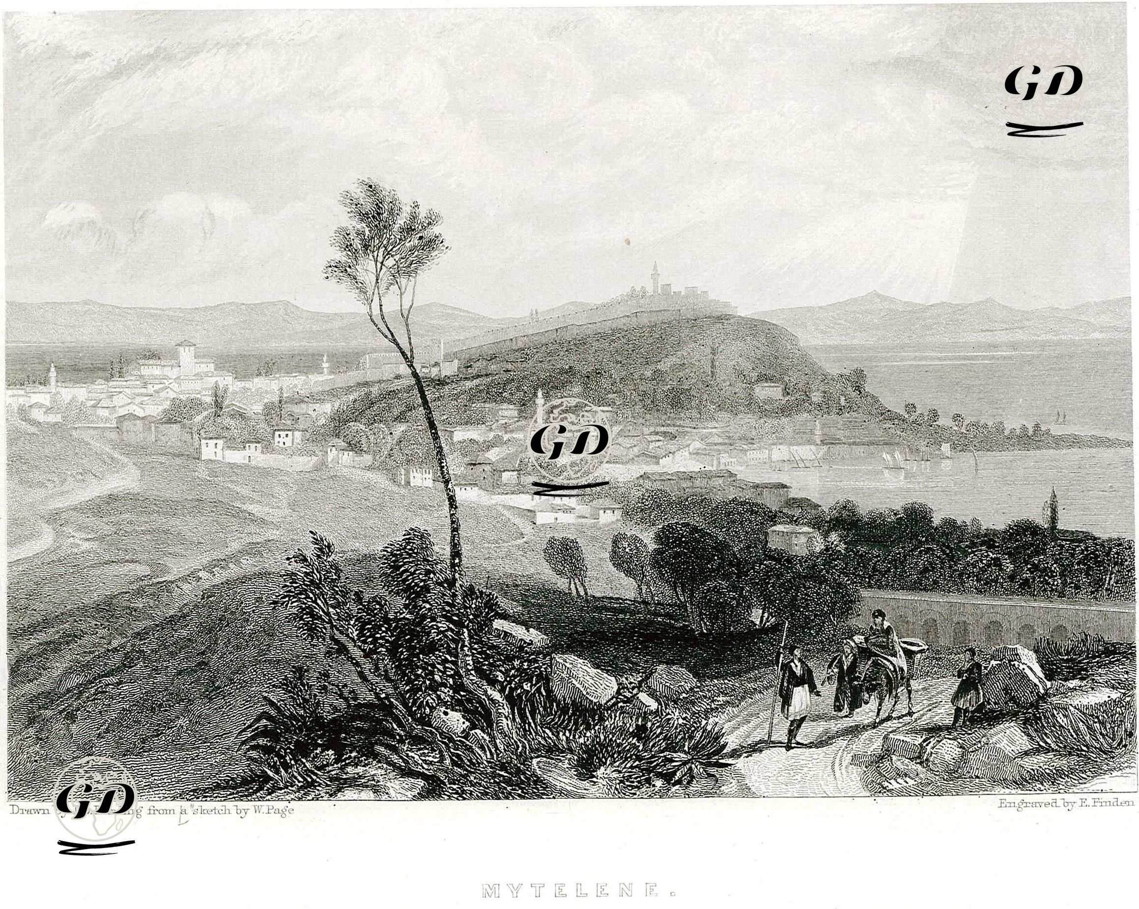 Mytelene. Acts.XX.14  - James Duffield Harding (1798-1863) - 1835