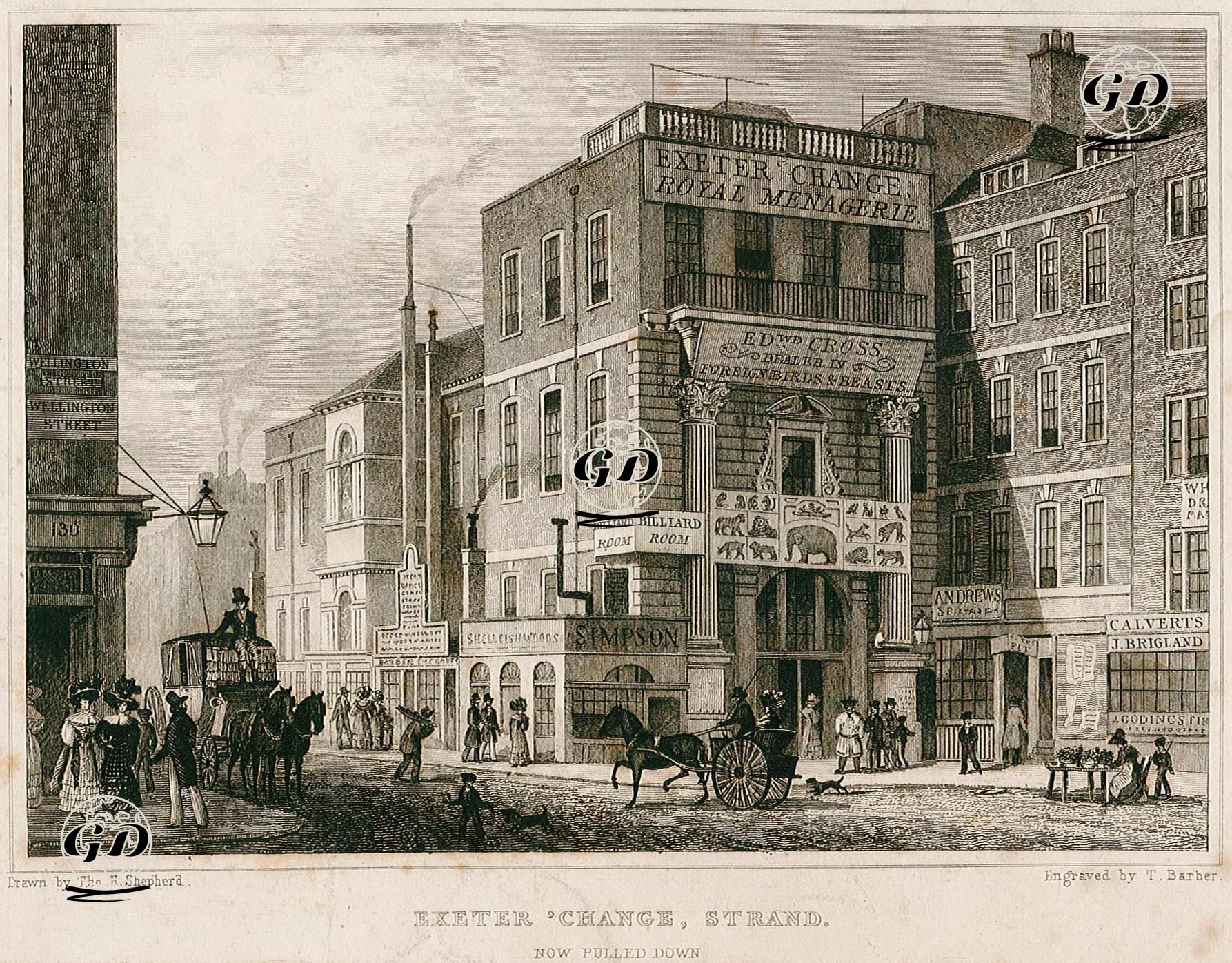 Exeter Borsa Binası, Strand - Thomas Hosmer Shepherd (1792-1864) - 1829