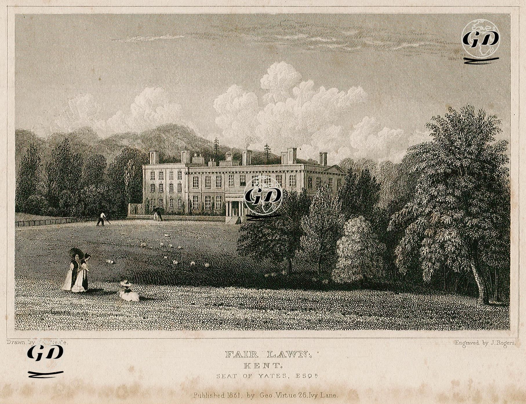 Fairlawne Malikhanesi, Kent - John Preston Neale (1780-1847) - 1831