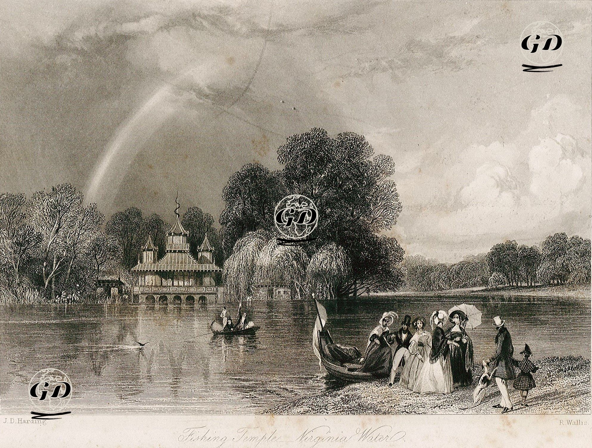 Çin Balıkçılık Tapınağı, Virginia Water - James Duffield Harding (1798-1863) - 1840's