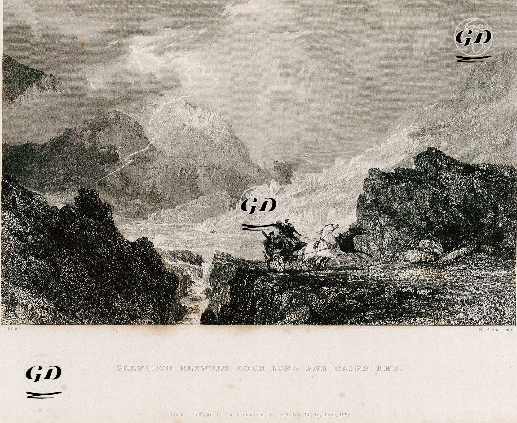 Glen Croe Vadisi - Thomas Allom (1804-1872) - 1835