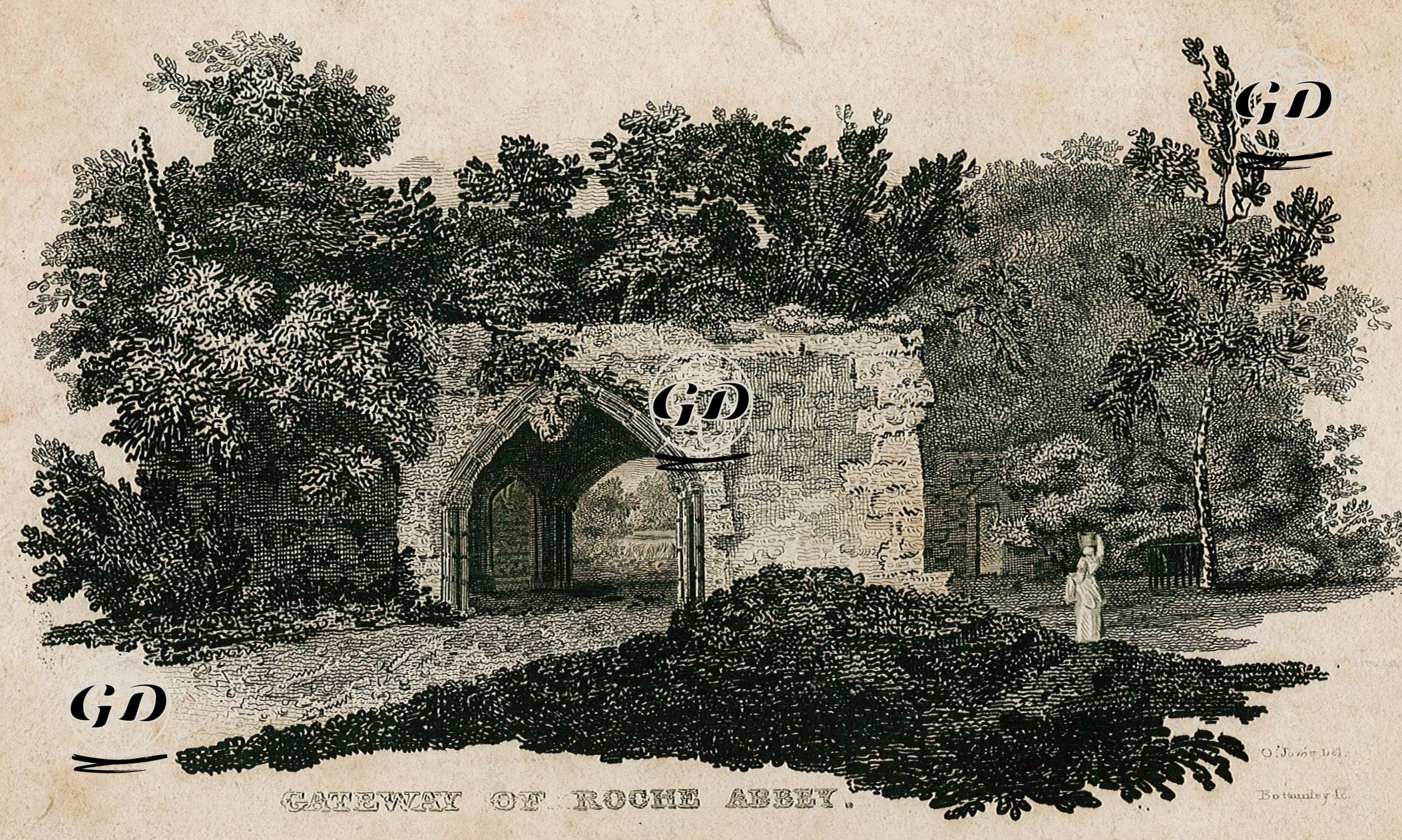 Roche Manastırı Girişi - O.Jowie - 1850's