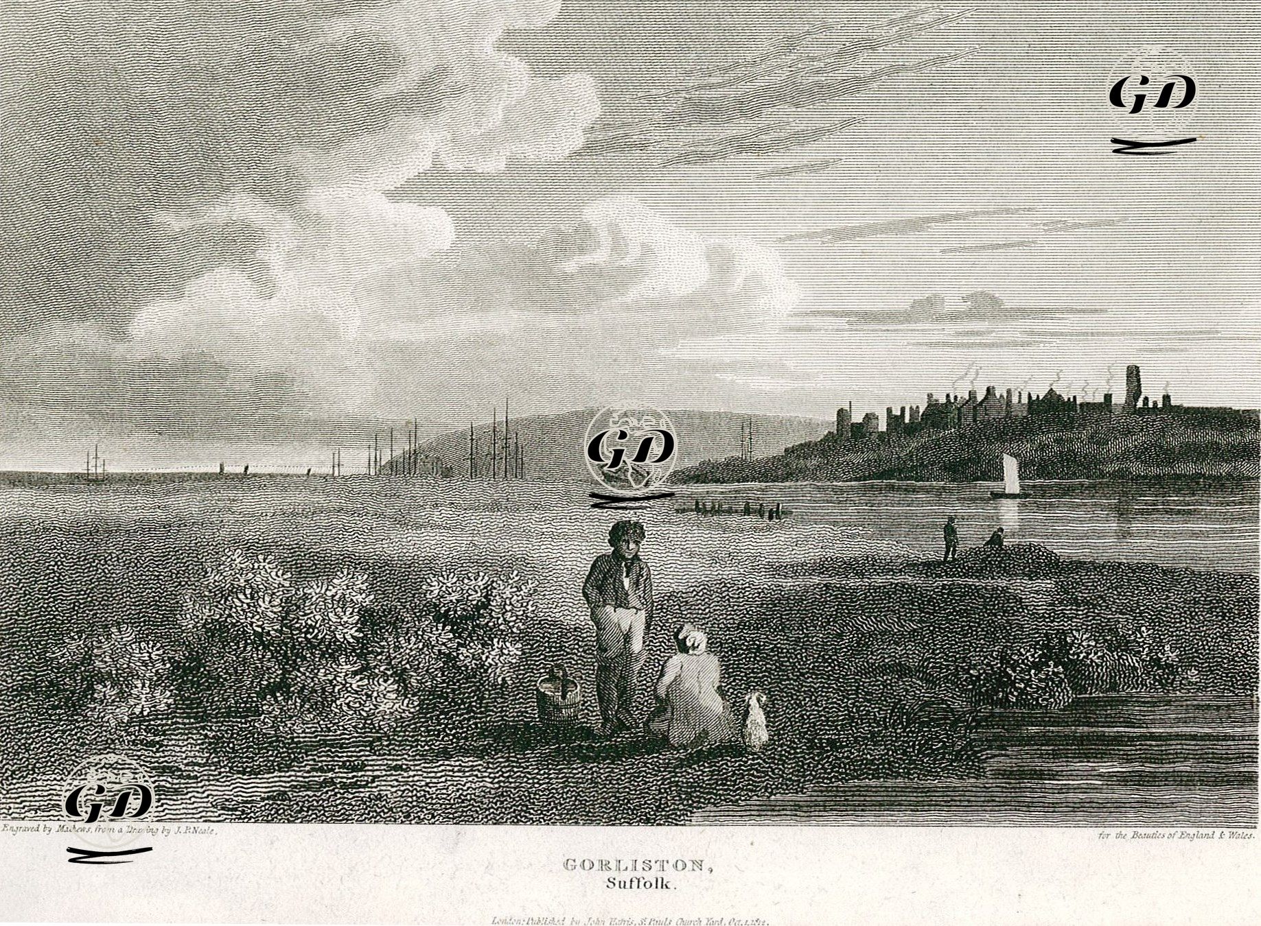 Gorliston, Suffolk - John Preston Neale (1780-1847) - 1812