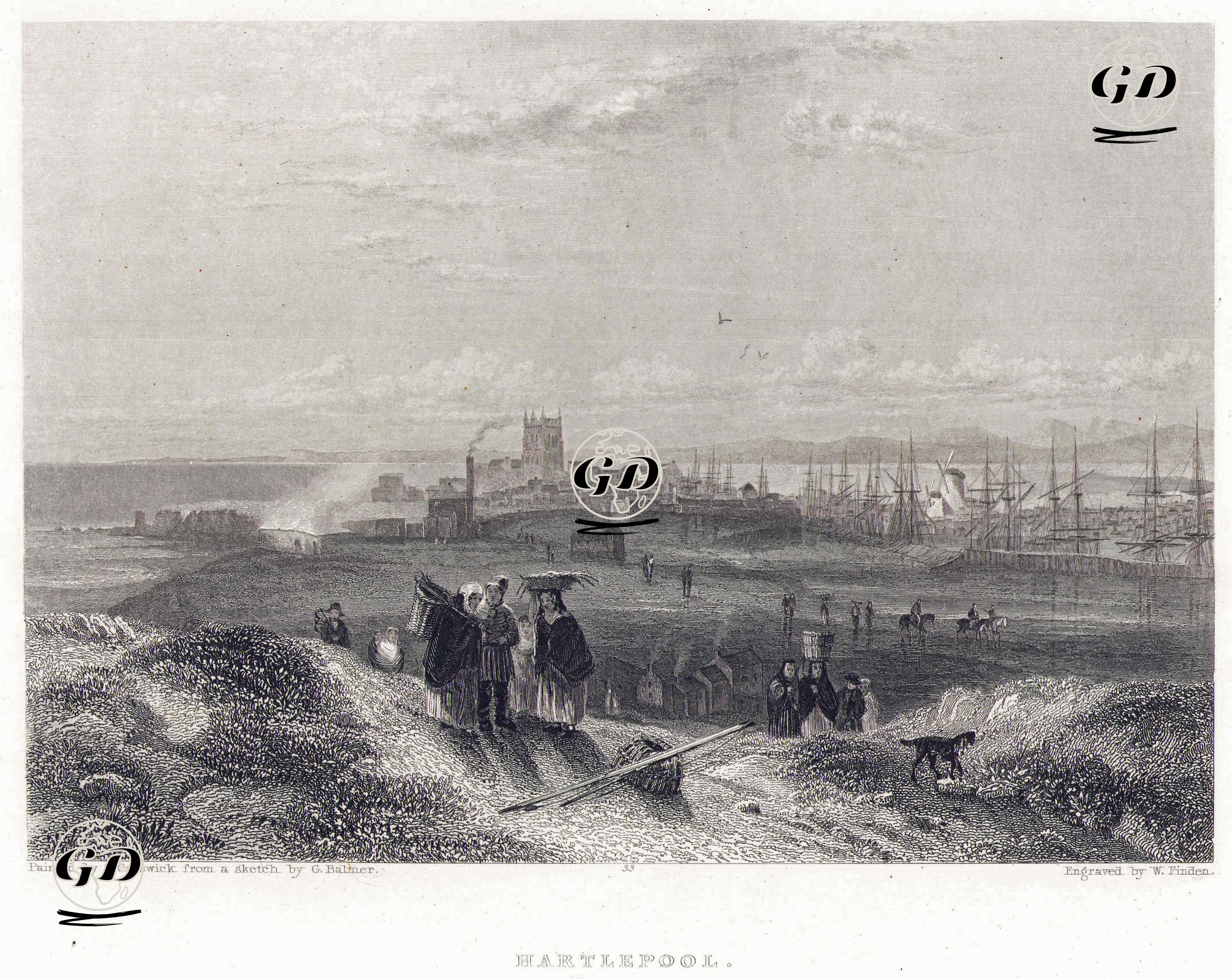 Hartlepool - Thomas Creswick (1811-1869)-George Balmer (1805-1846) - 1842