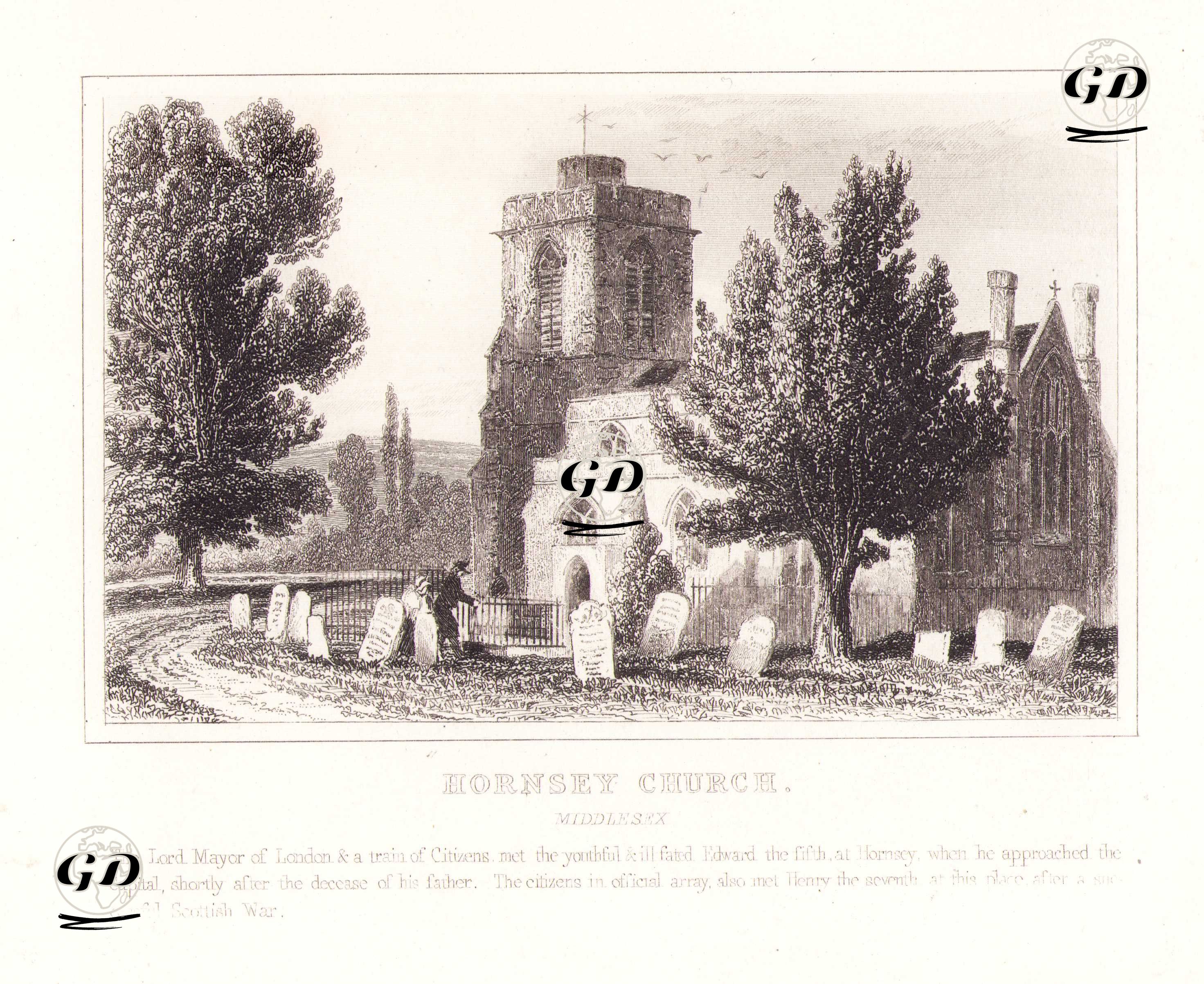 Hornsey (St.Mary Parish) Kilisesi, Middlesex -  - 1845