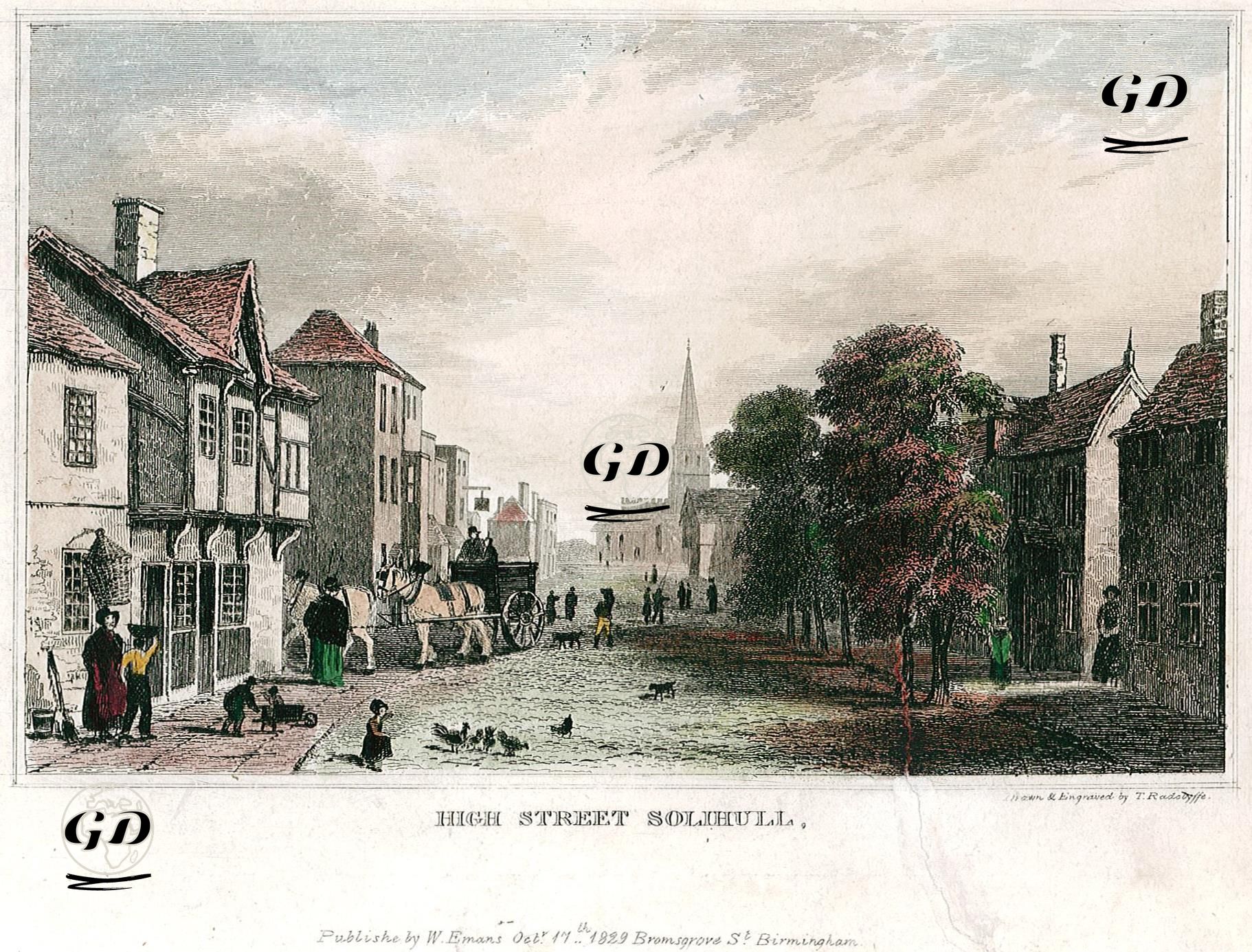 High Street, Solihull - Thomas Radclyffe (Active 1817-1830) - 1829