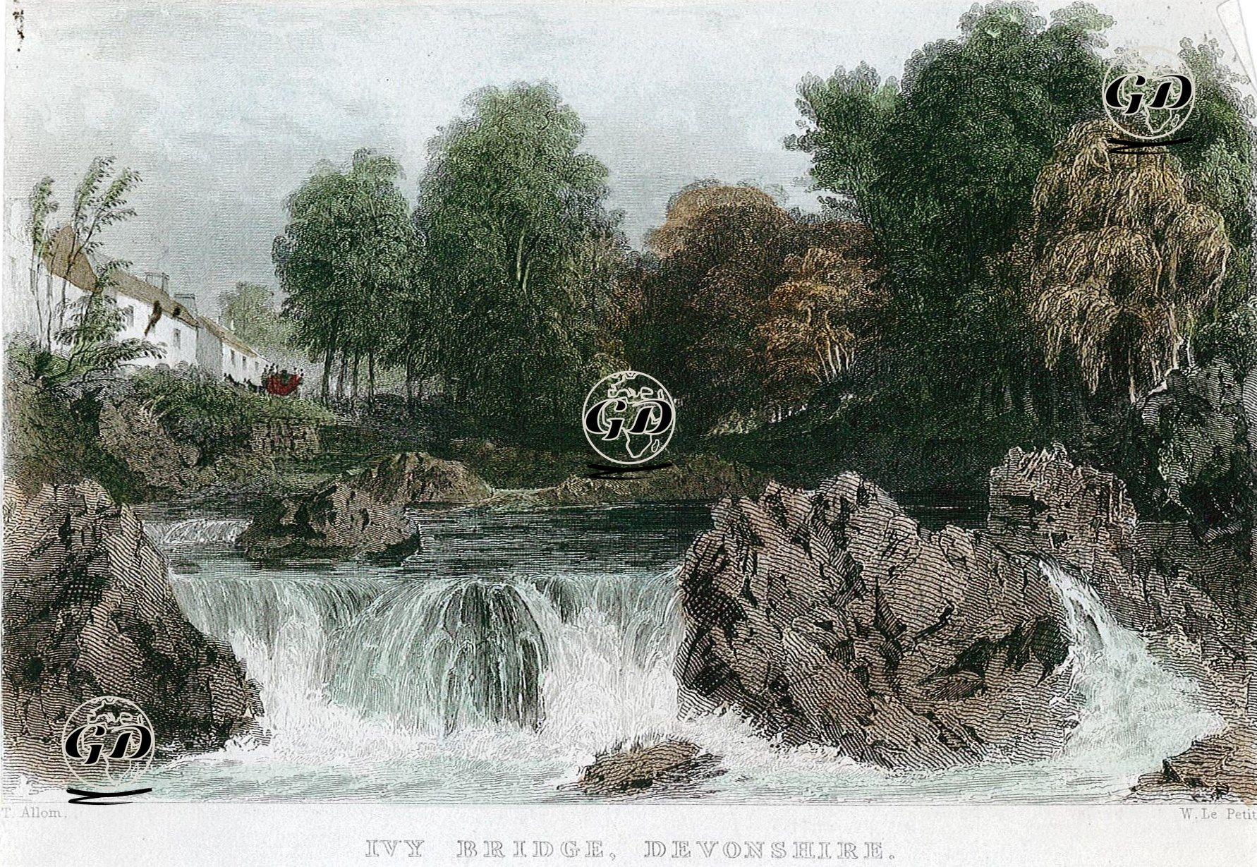 İvy Bridge, Devonshire  - Thomas Allom (1804-1872) - 1832