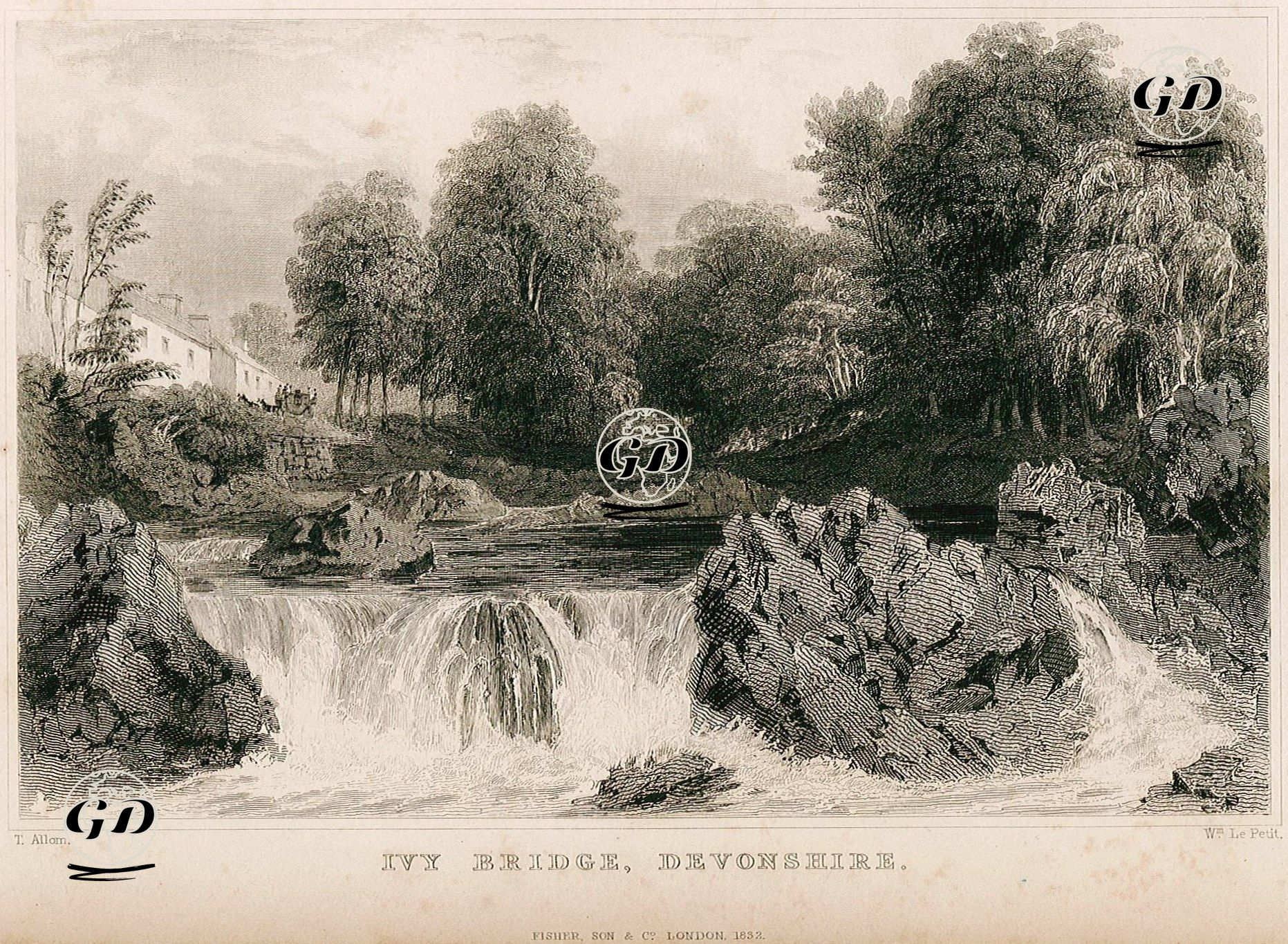İvy Bridge, Devonshire  - Thomas Allom (1804-1872) - 1832