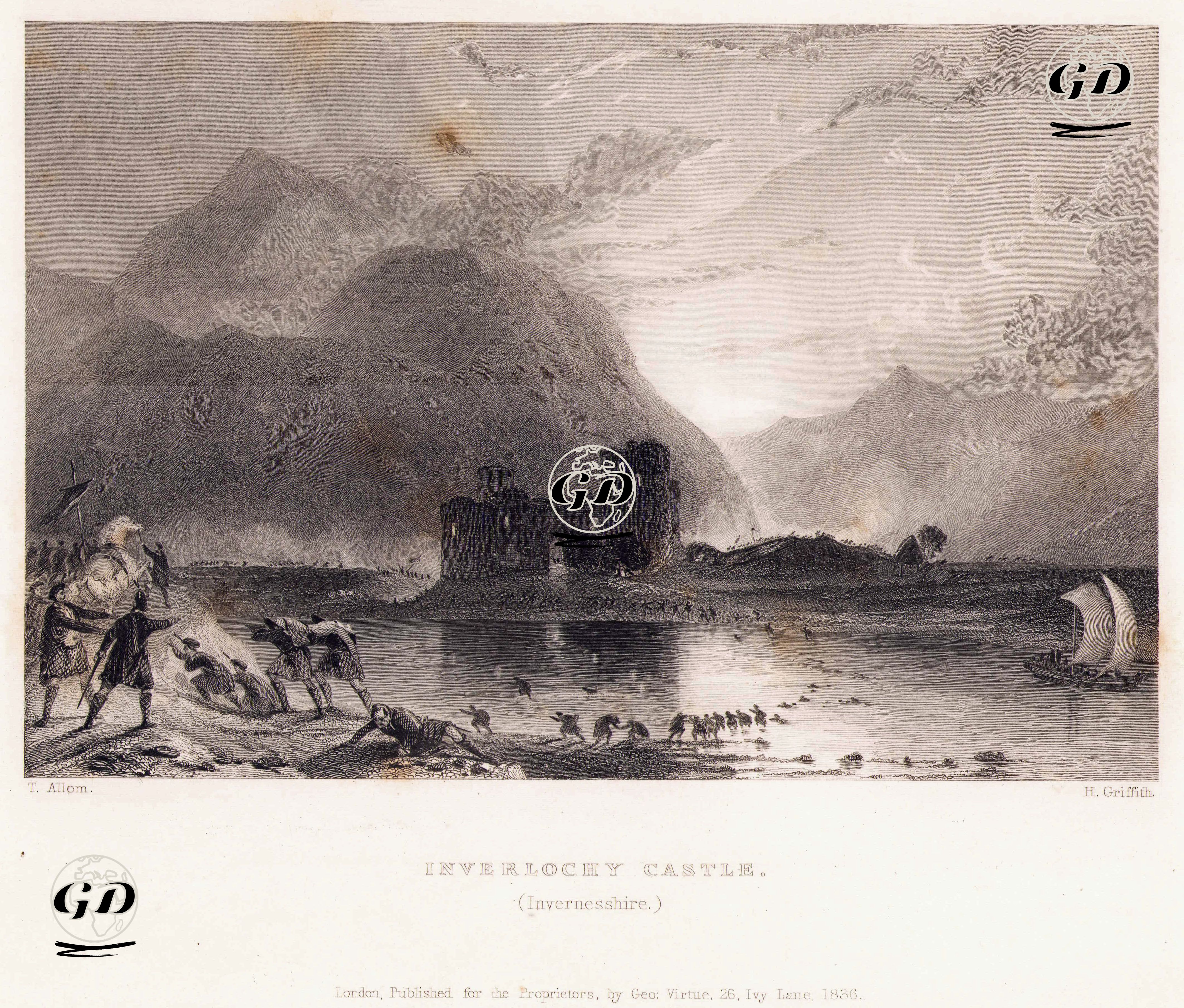 inverlochy Kalesi, invernessshire - Thomas Allom (1804-1872) - 1836