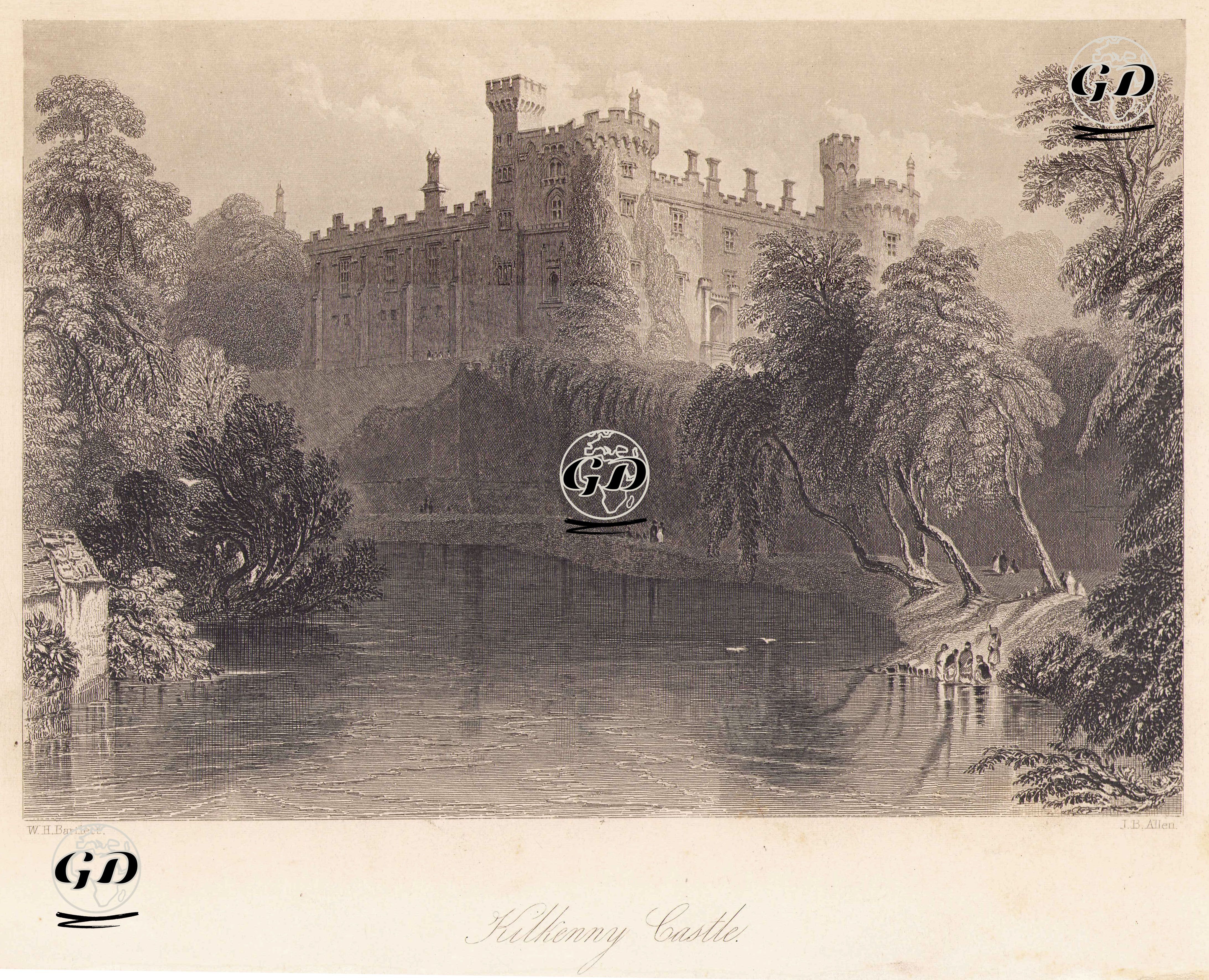Kilkenny Kalesi - William Henry Bartlett (1809-1854) - 1860