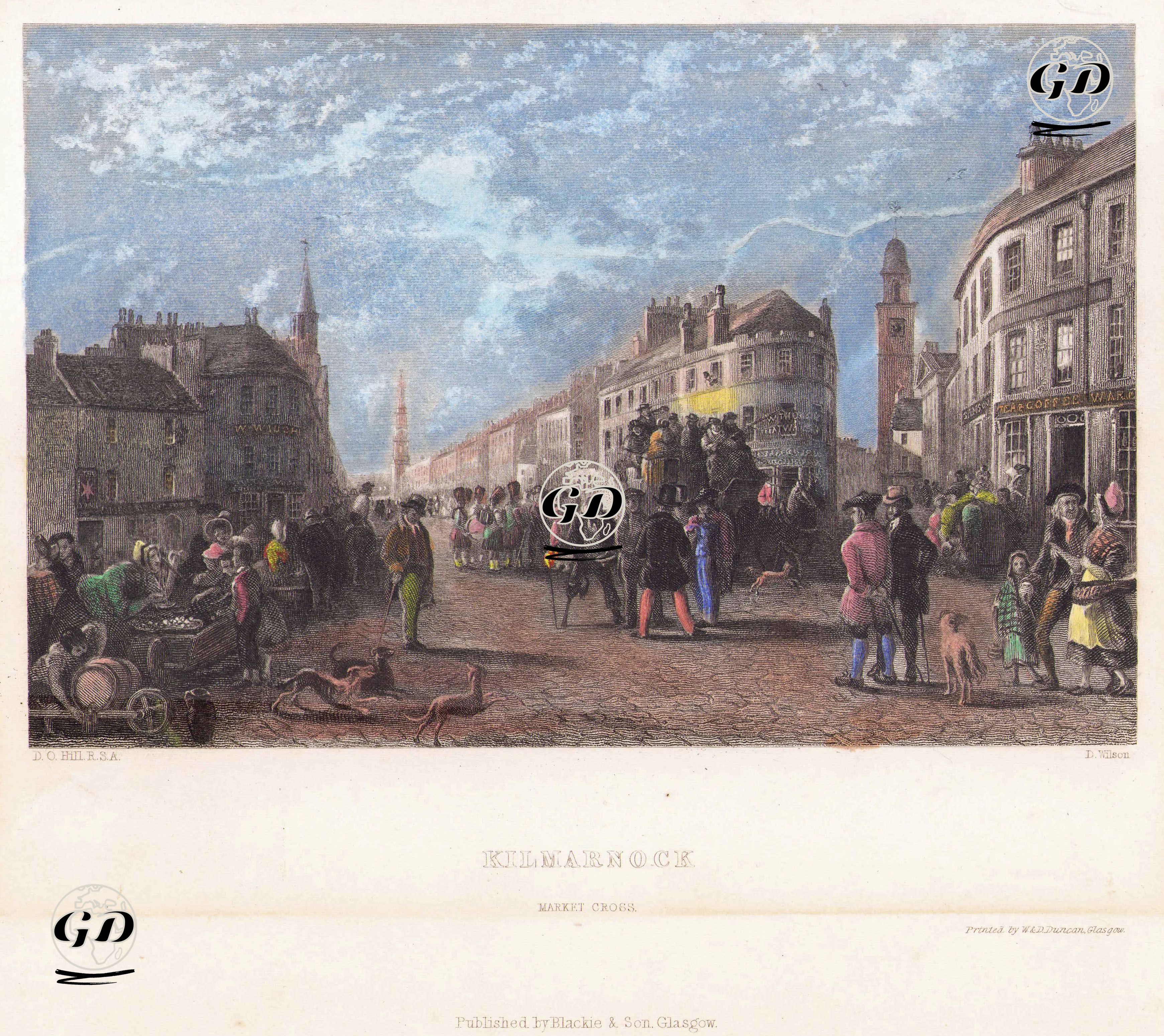 Market Cross Meydanı, Kilmarnock - David Octavius Hill (1802-1870) - 1840's