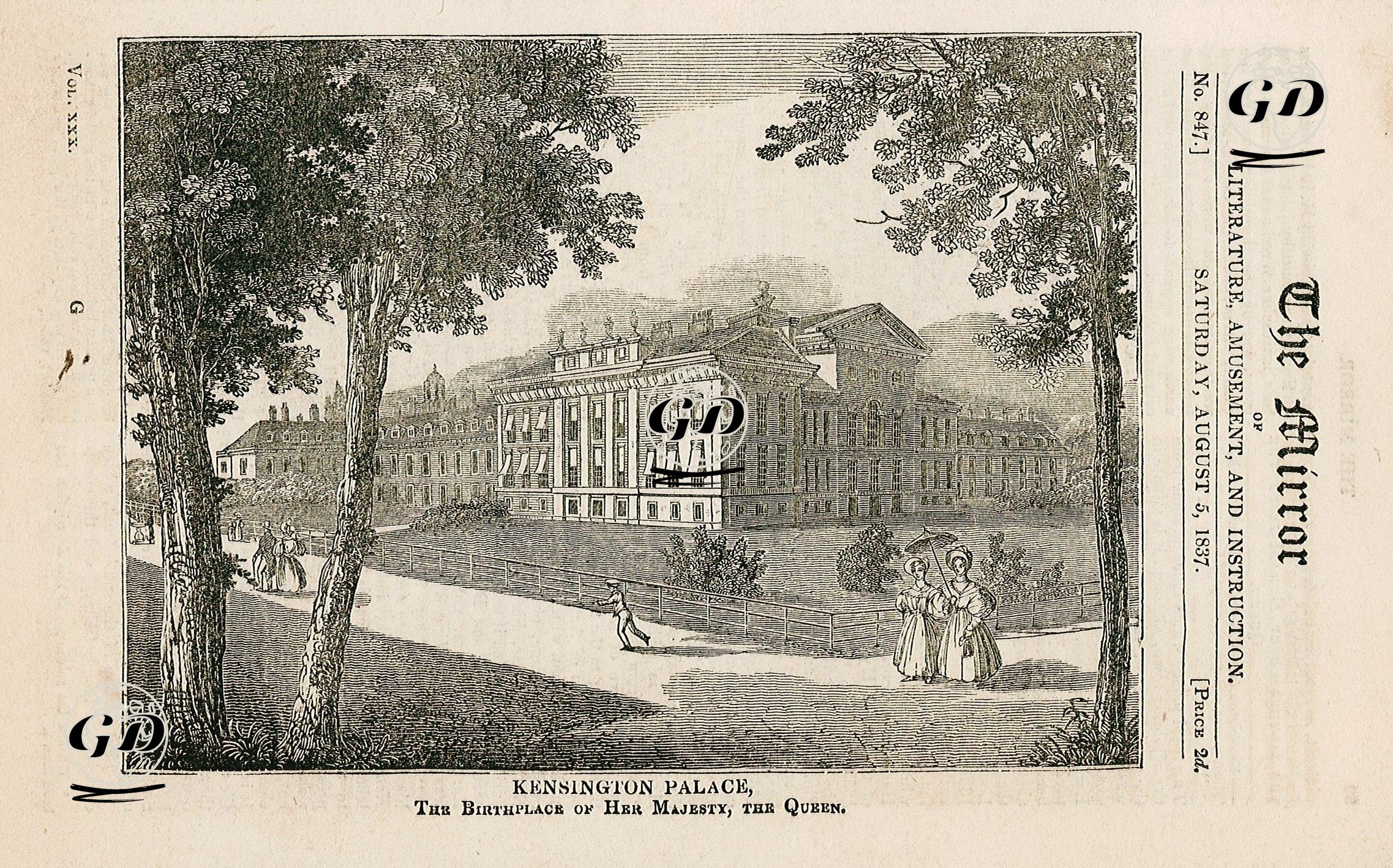 İngiltere Kraliçesi Victoria'nın Doğum Yeri Kensington Sarayı -  - 1837