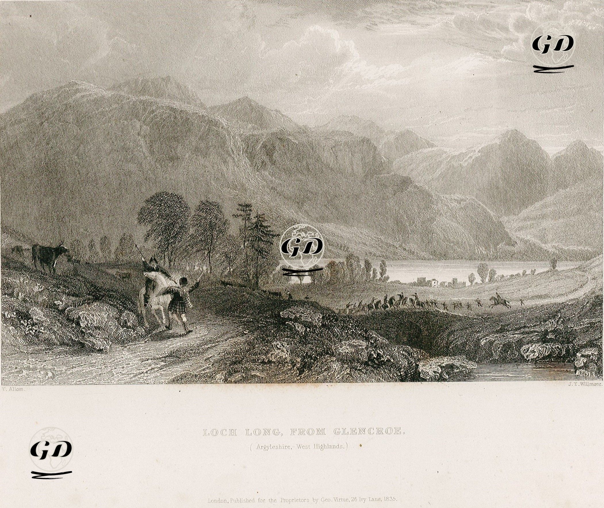 Loch Long From Glencroe (Argyleshire, West Highlands) - Thomas Allom (1804-1872) - 1835
