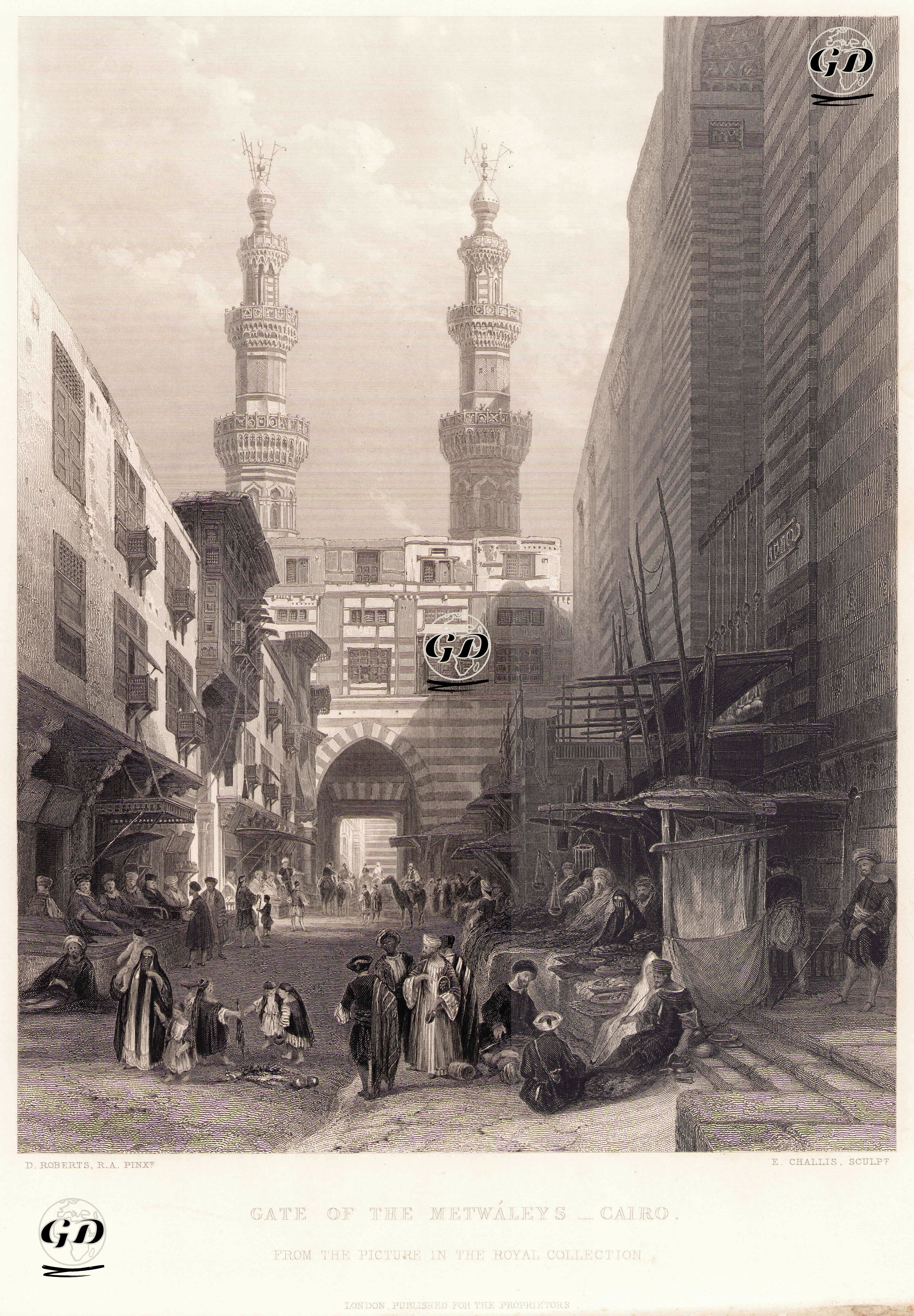 Bab Zuweila Kapısı, Kahire - David Roberts (1796-1864) - 1860