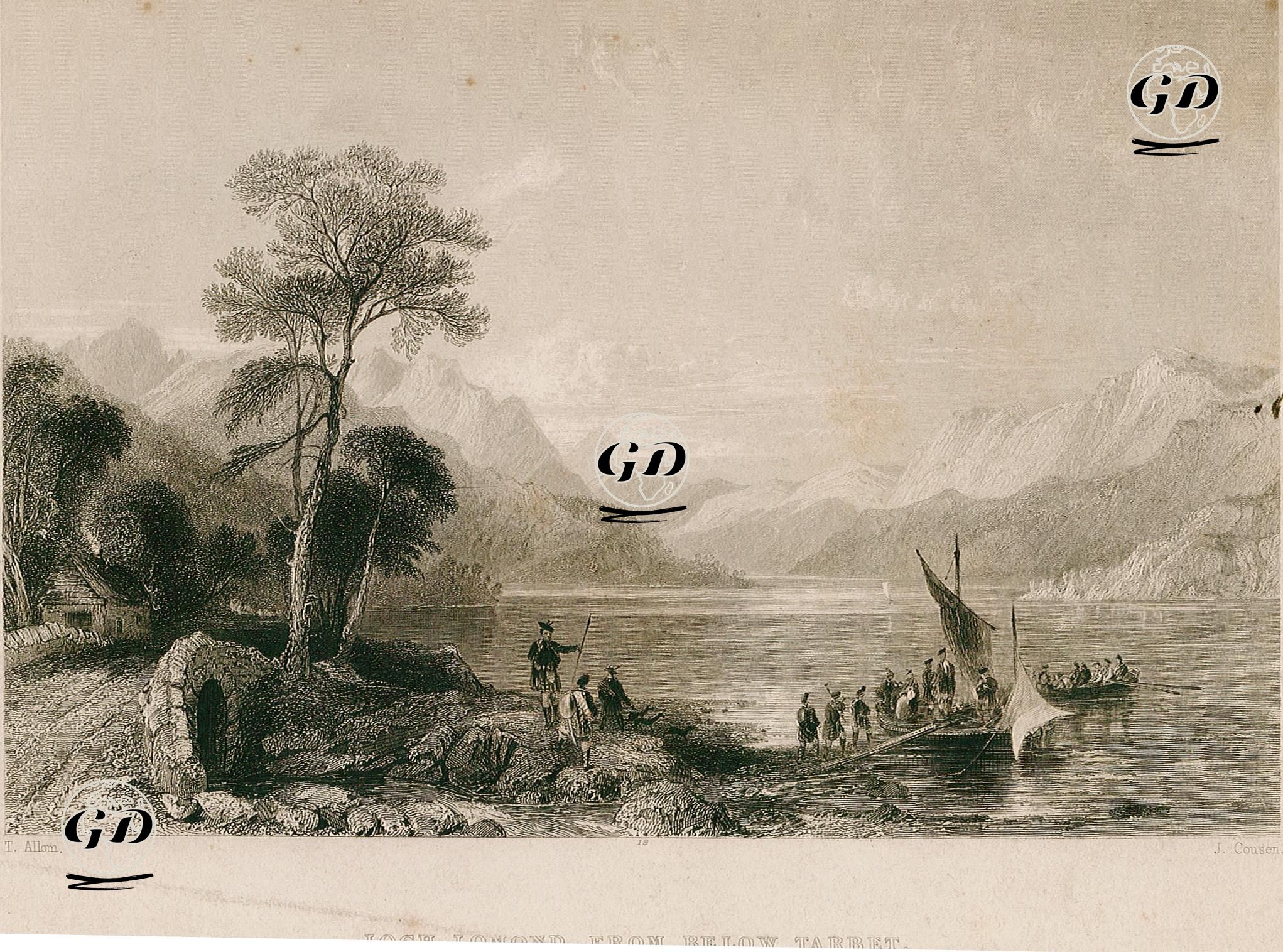 Loch Lomond, From Below Tarbet, Dumbartonshire - Thomas Allom (1804-1872) - 1838