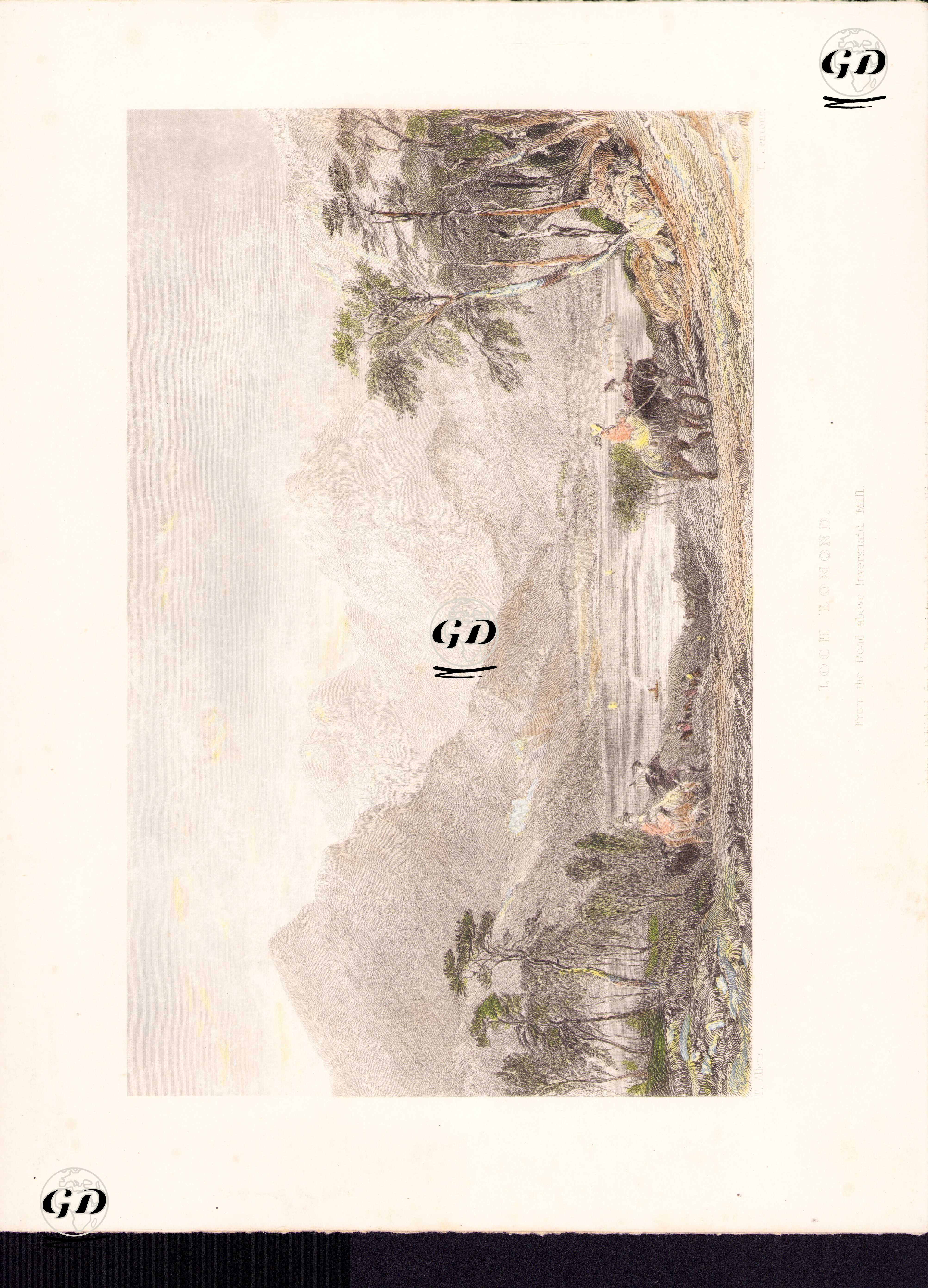 İnversmaid Değirmenin Üzerindeki Yoldan Lomond Gölü - Thomas Allom (1804-1872) - 1835
