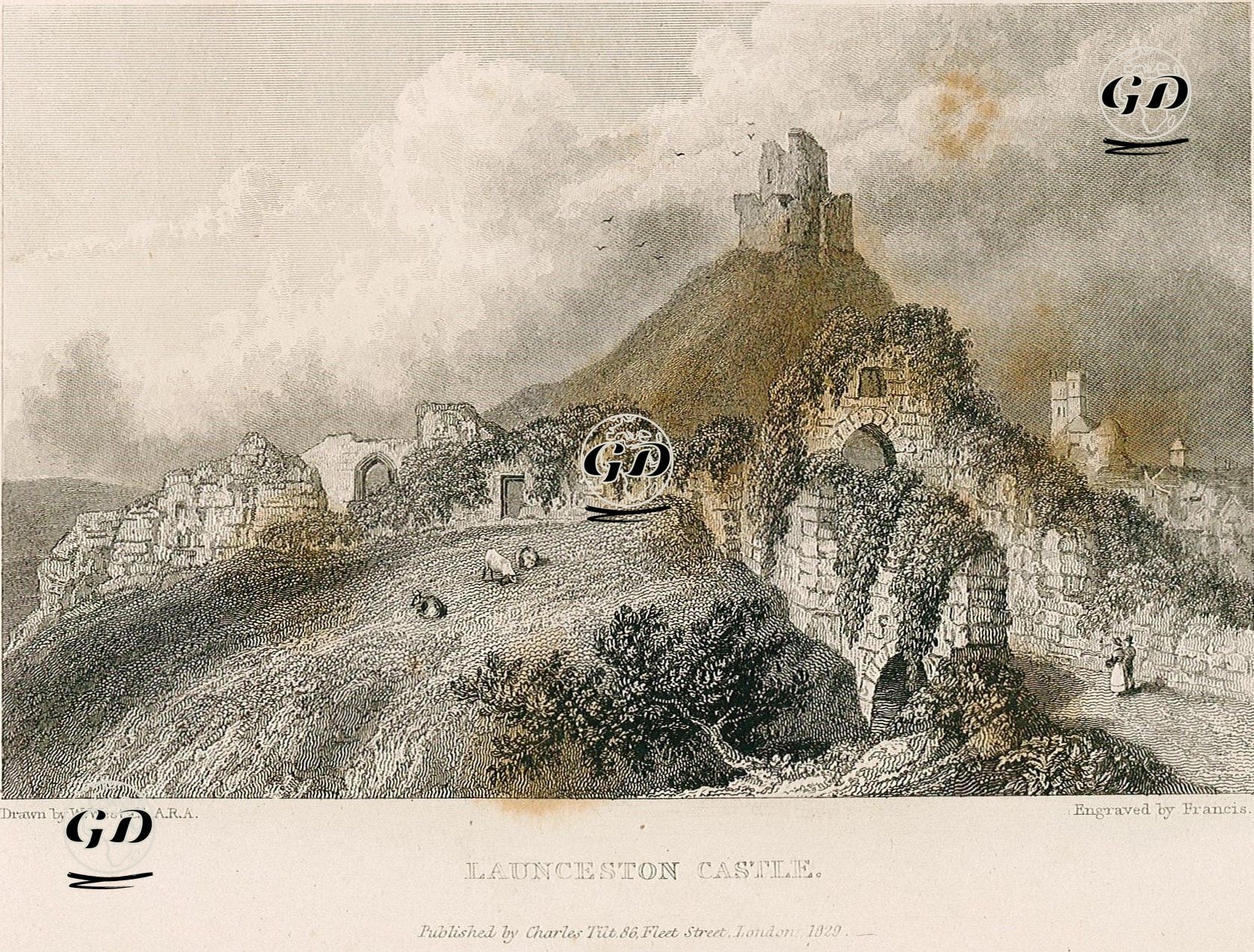 Launceston Kalesi - William Westall (1781-1850) - 1829